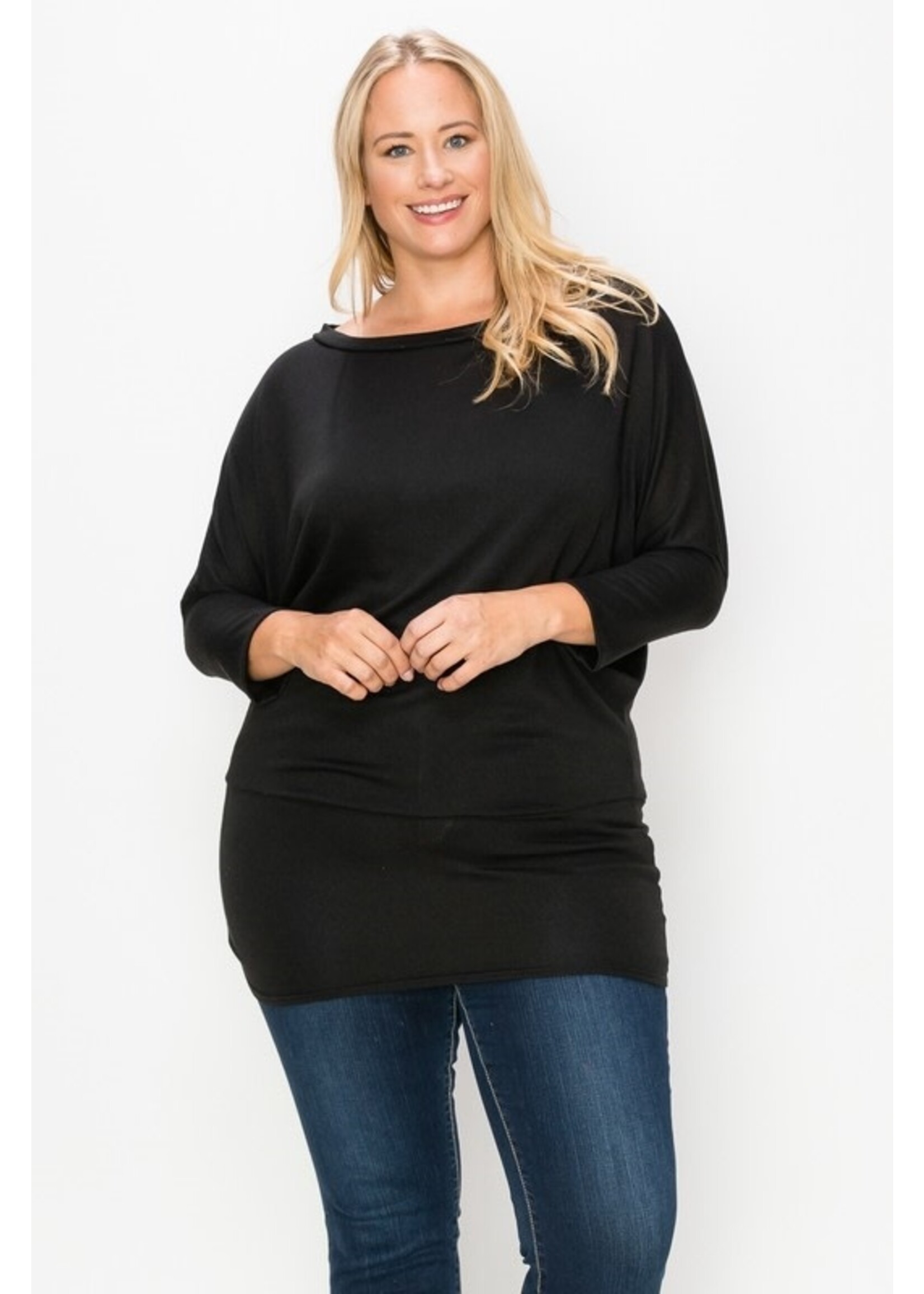 Black Dolman Sleeve Top