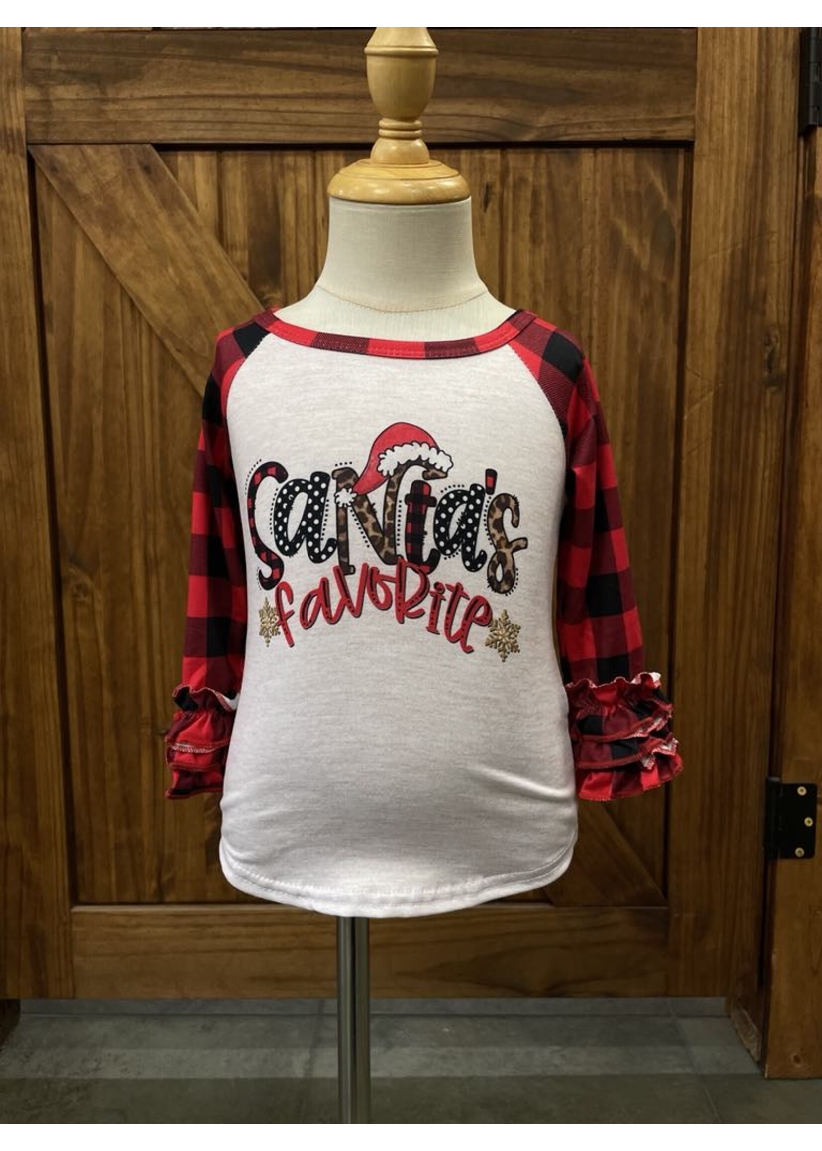 Clover Cottage Santa's Favorite Raglan
