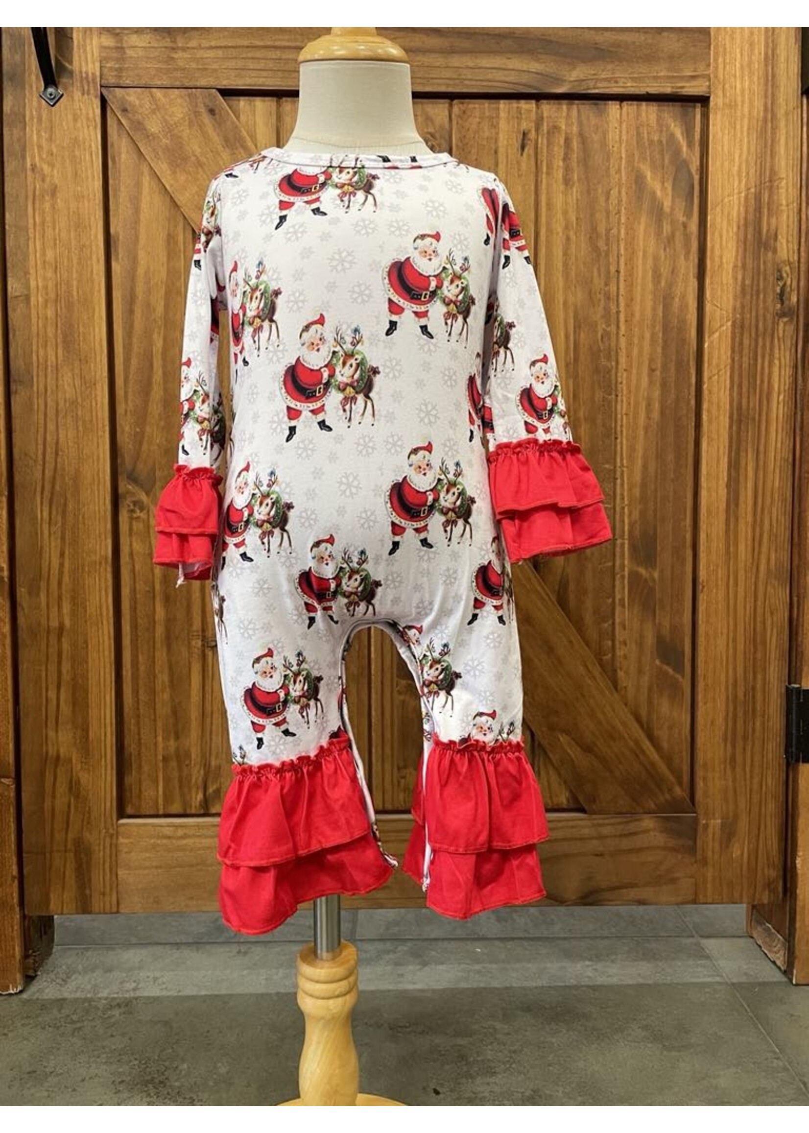 Clover Cottage Santa Reindeer Baby Romper