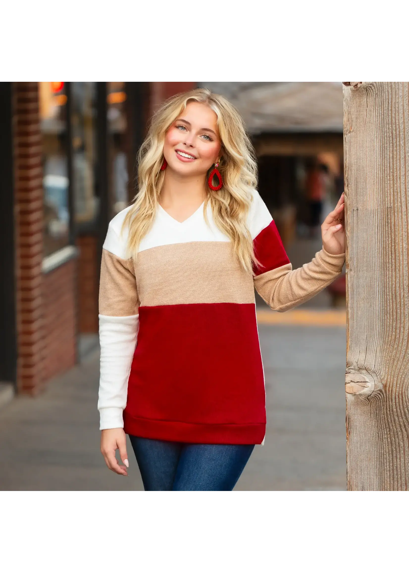 Color Block Knit Sweater