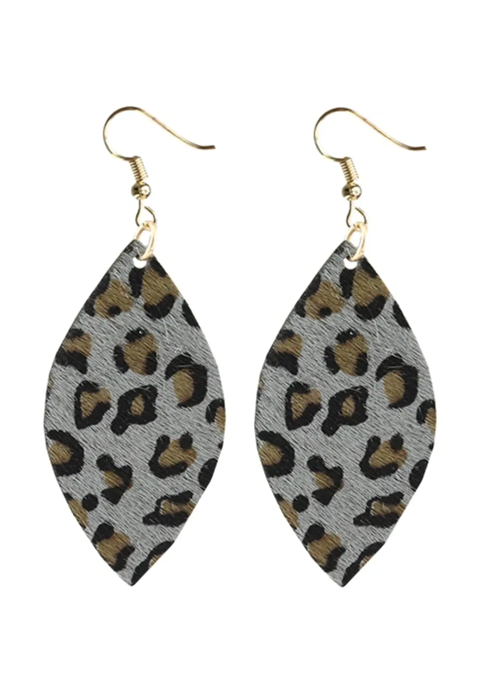 Grey Leopard Earrings