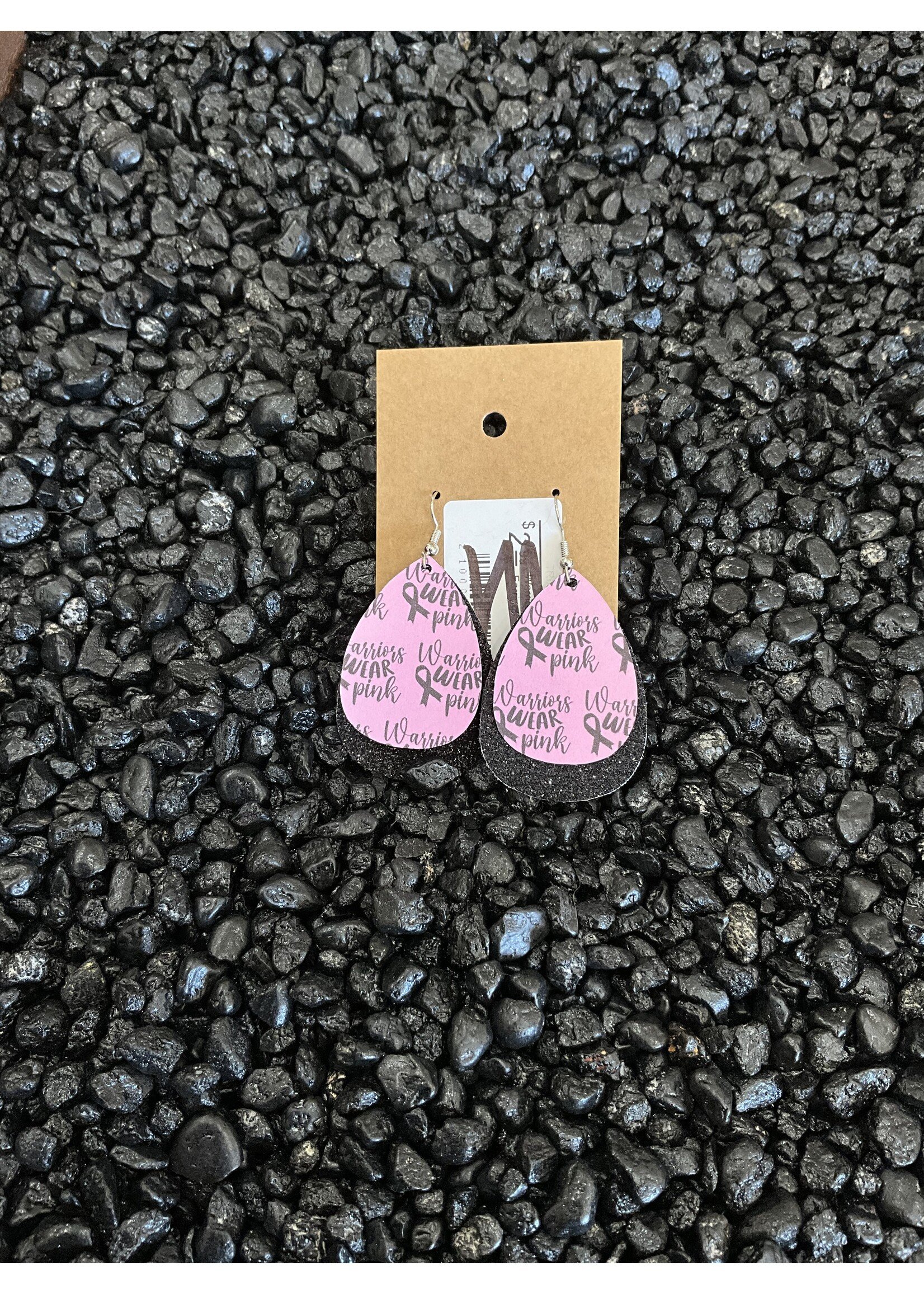 Warriors Wear Pink Dangle Earrings