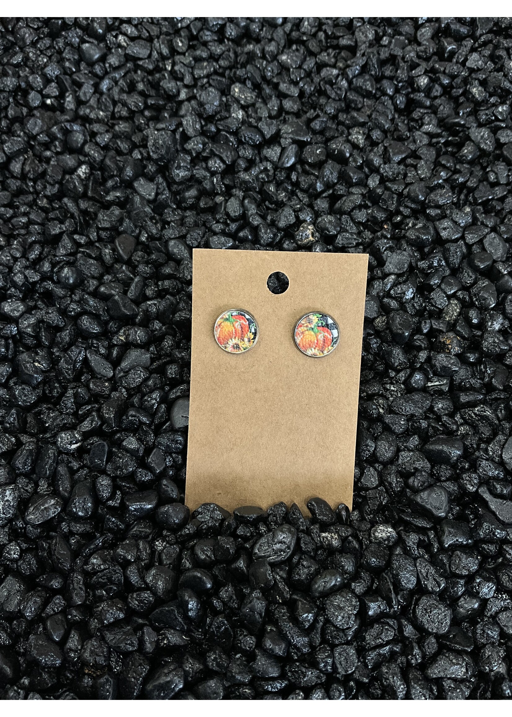 Plaid Pumpkin Faux leather studs