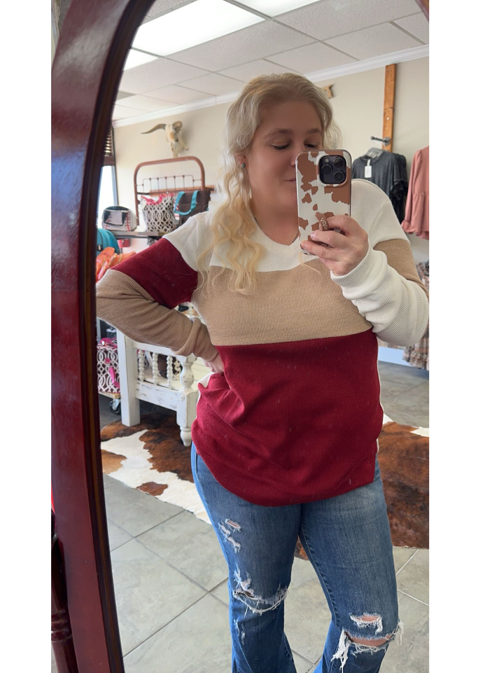 Color Block Knit Sweater