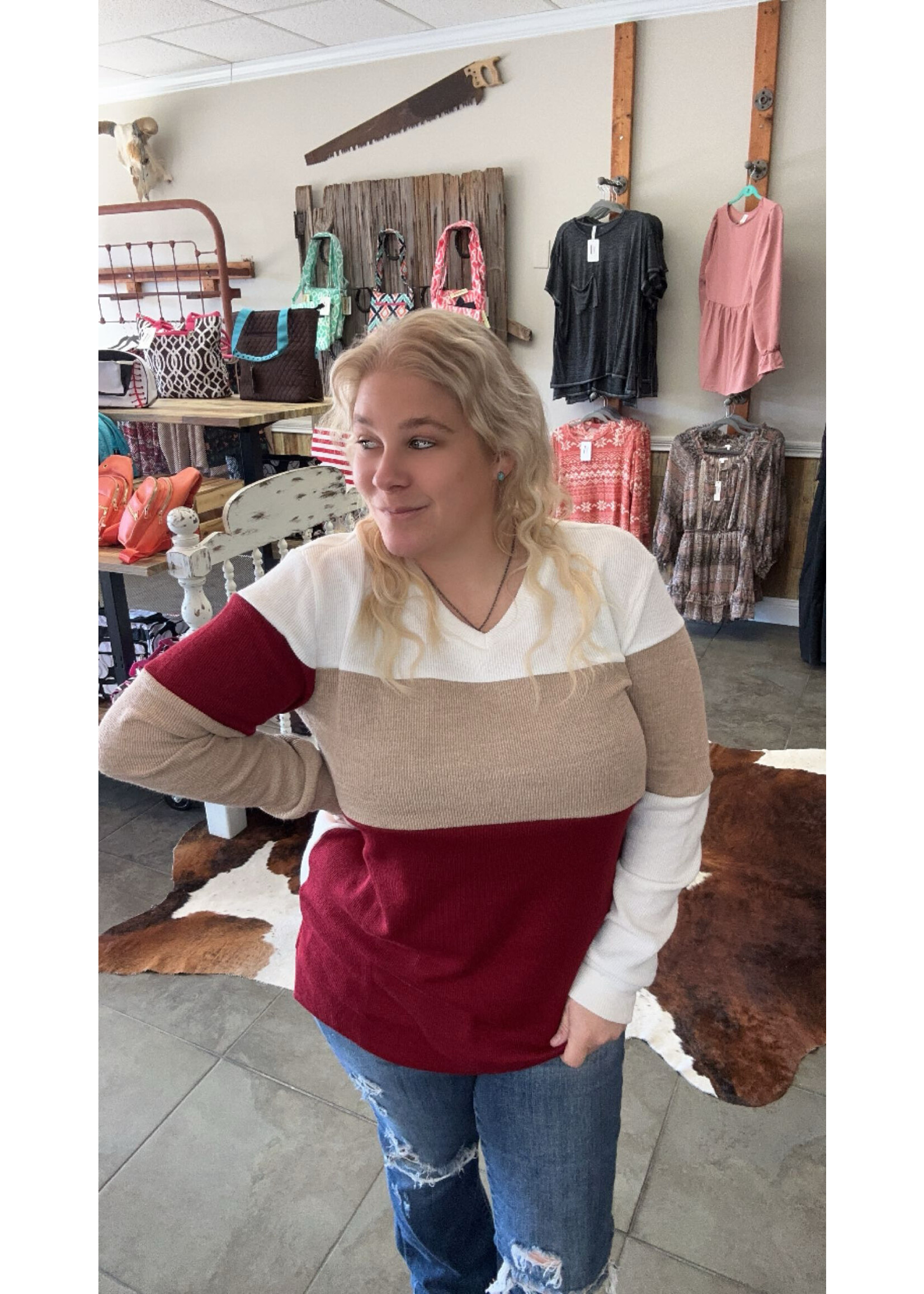 Color Block Knit Sweater