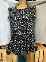Hemish Black / Ivory Flowy Top