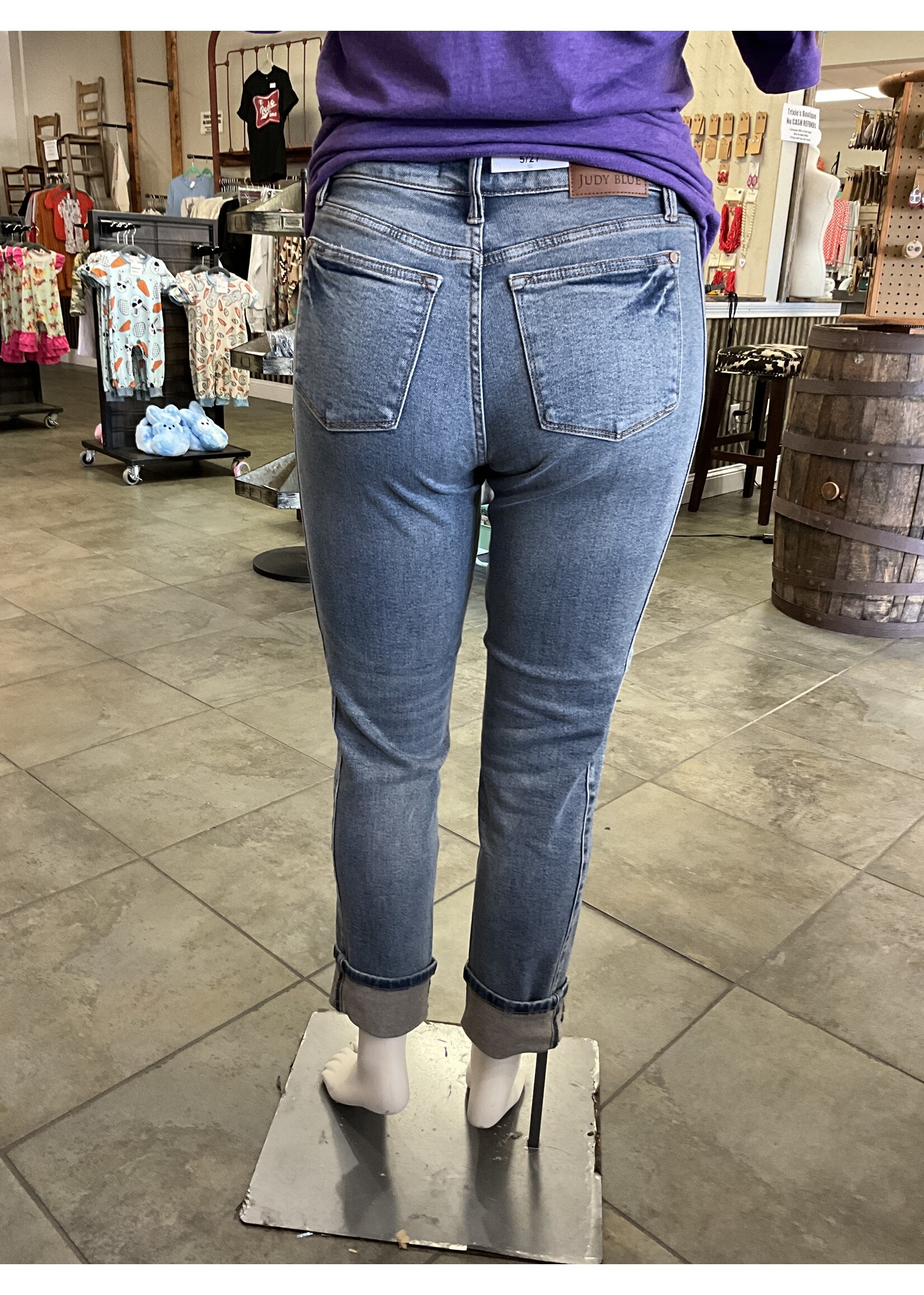Judy Blue Jb Vintage Wash Cuff Boyfriend Jeans