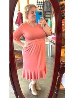 Mauve Ruffle Half Sleeve Dress