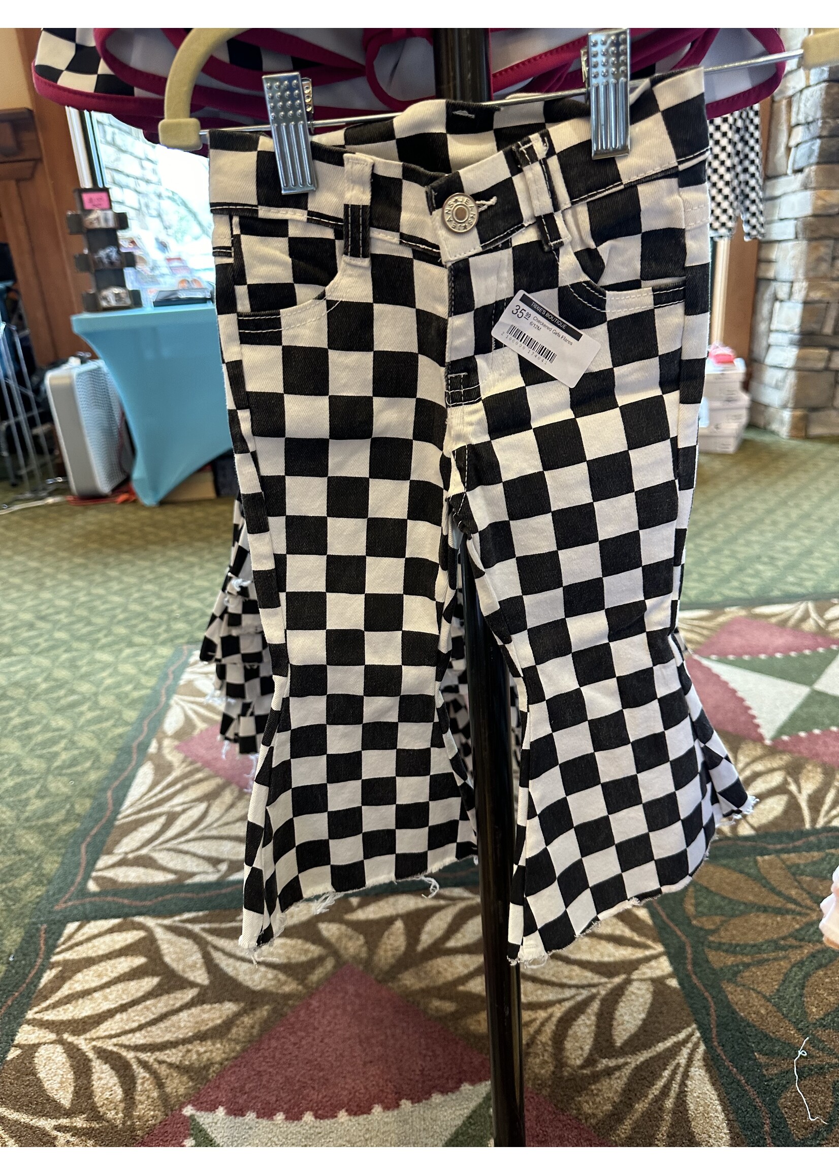 Checkered Girls Flares