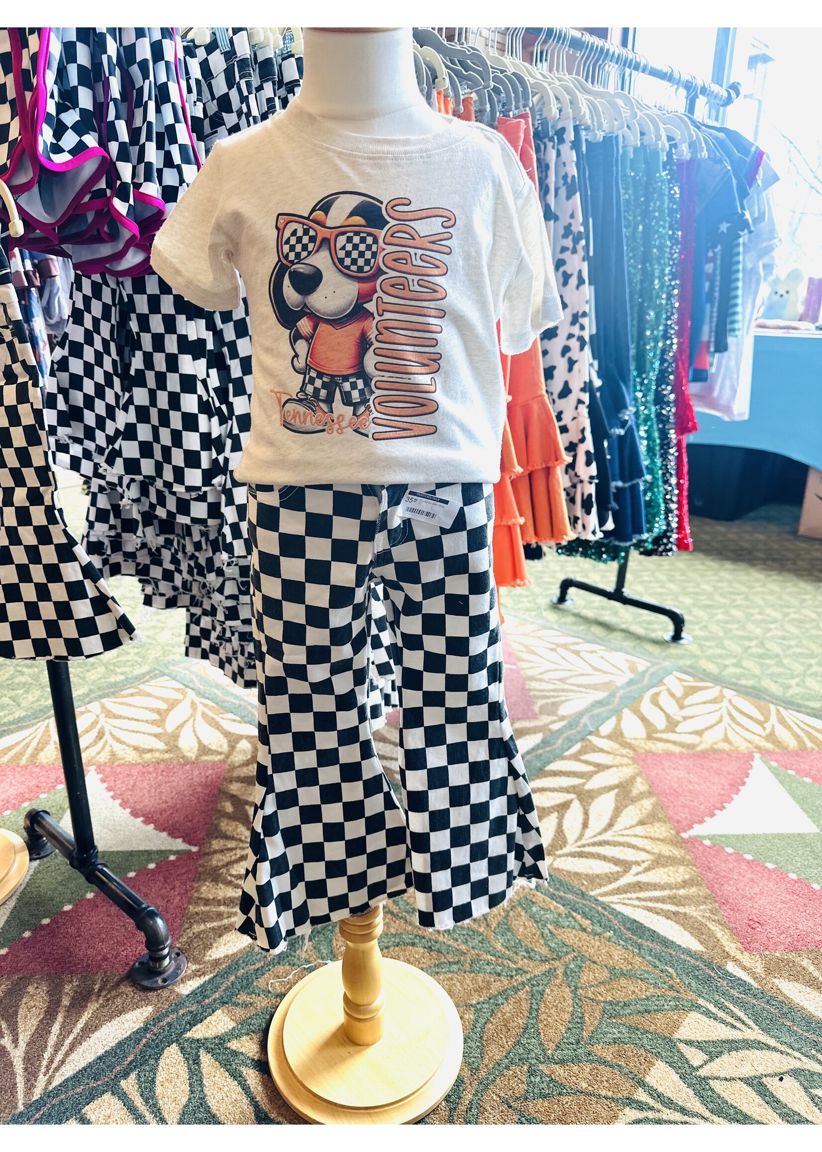 Checkered Girls Flares