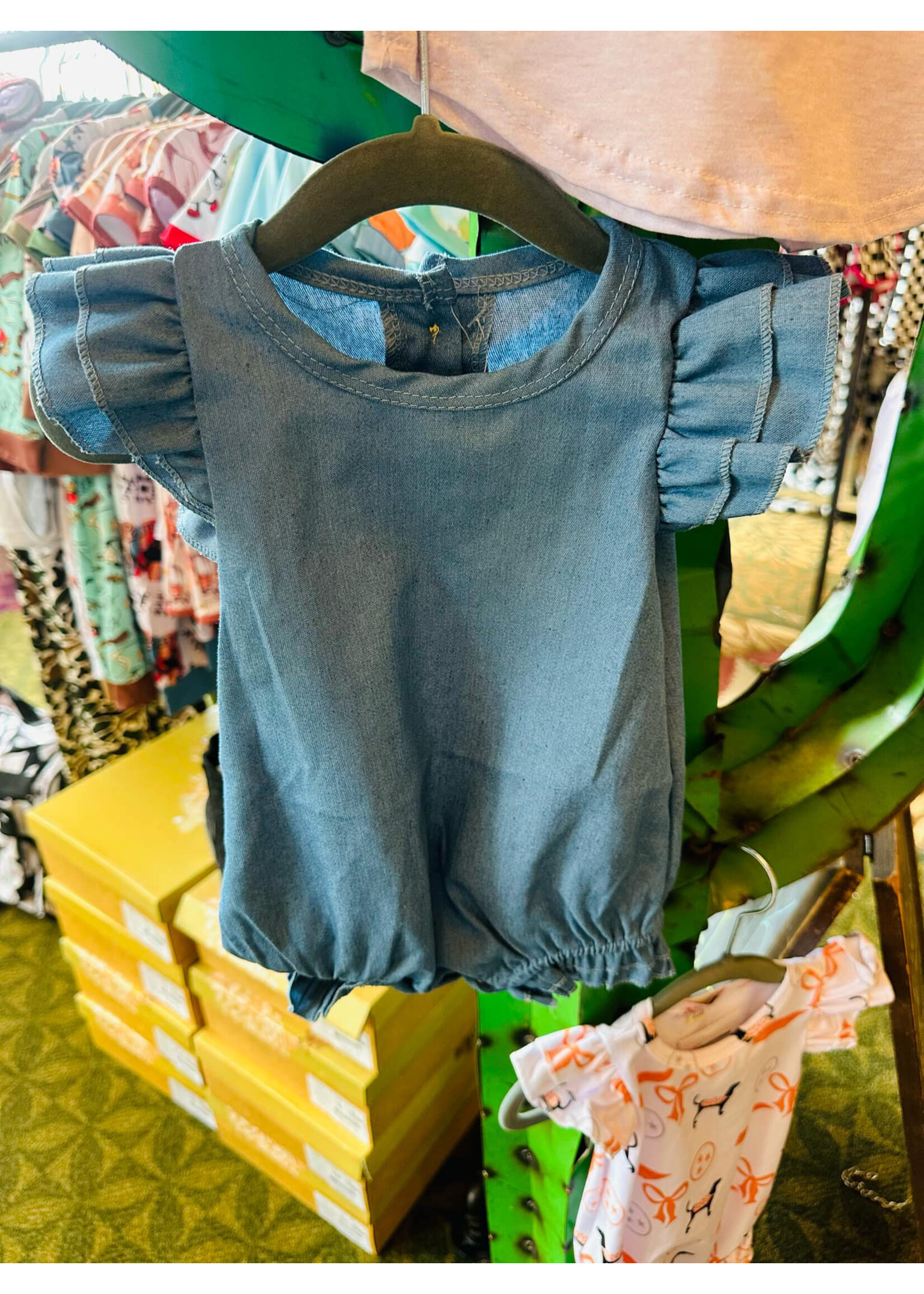 Clover Cottage Denim Baby Romper