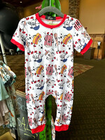 Clover Cottage Dugouts Boy Romper 12/24M