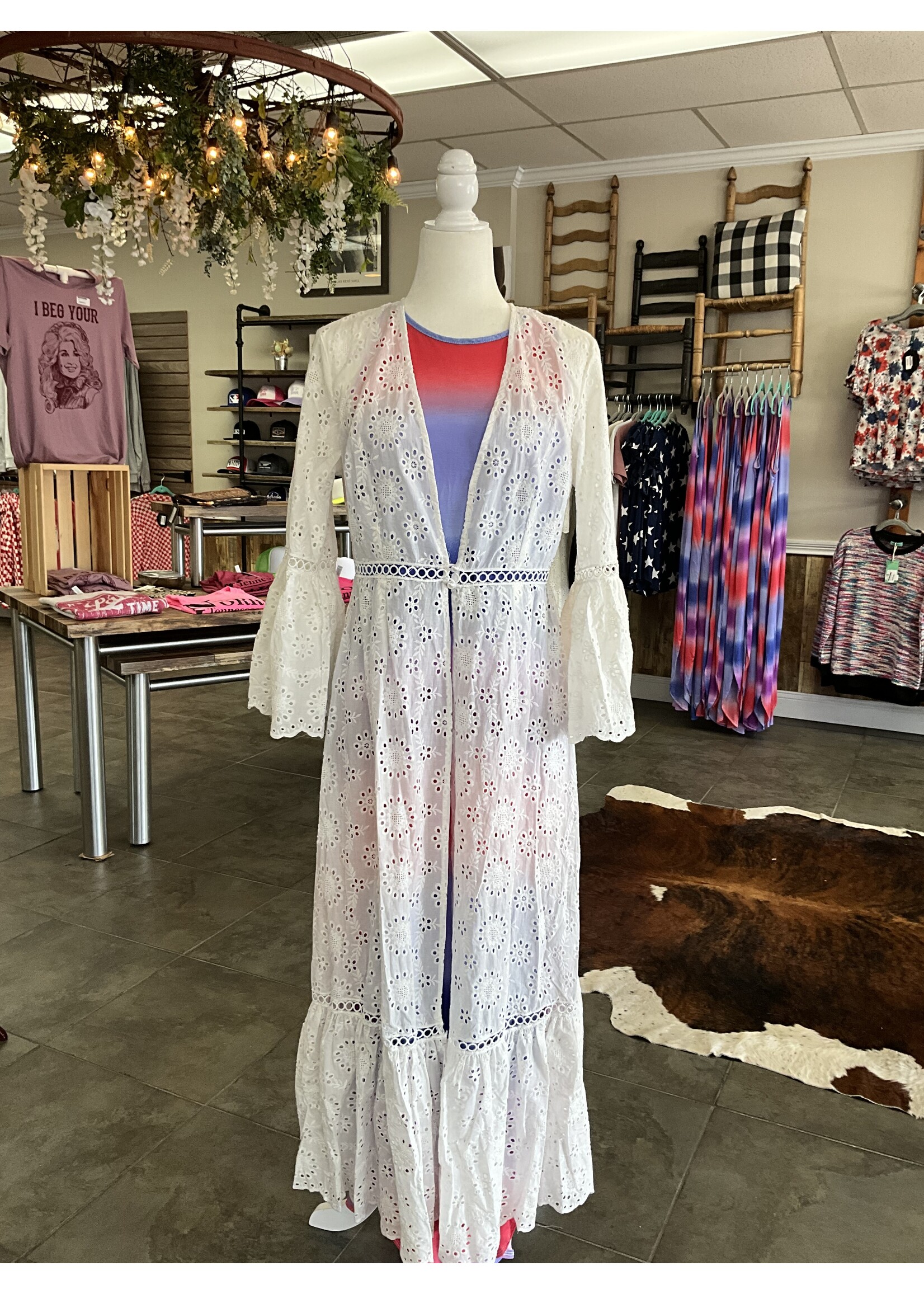 Hemish Ivory Lace Duster/Cover Up