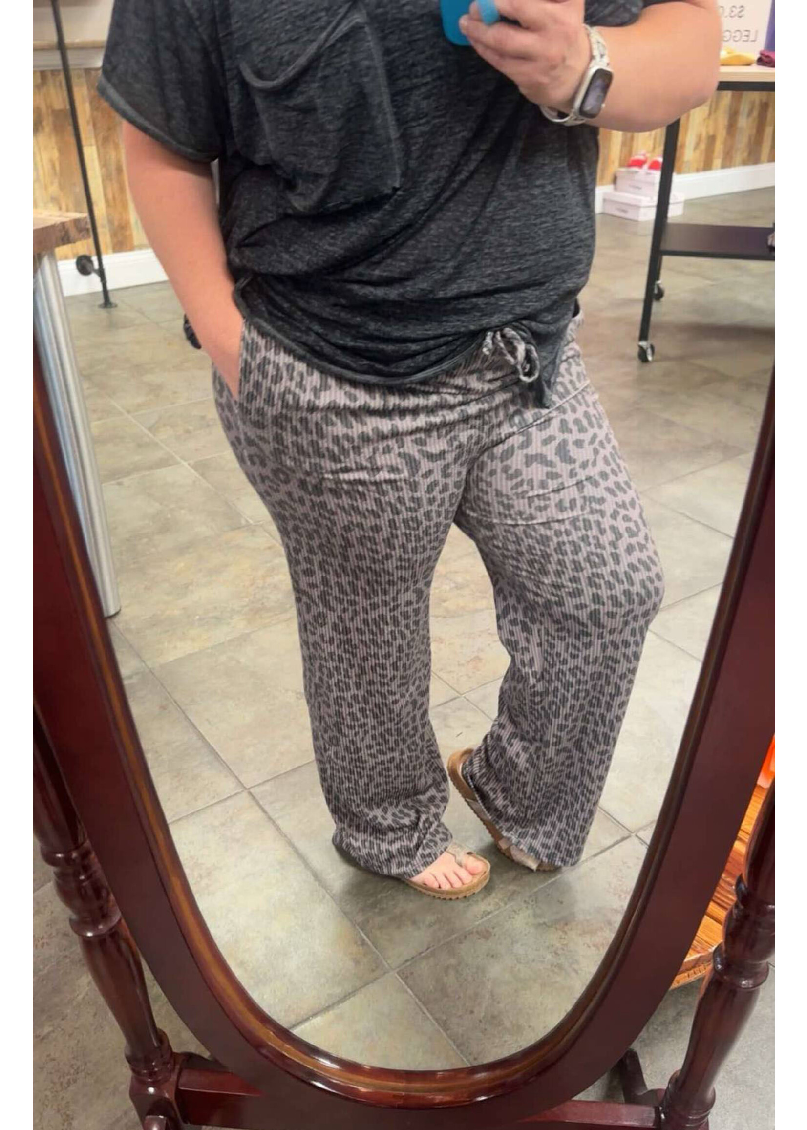 Coco Leopard Ribbed Pants