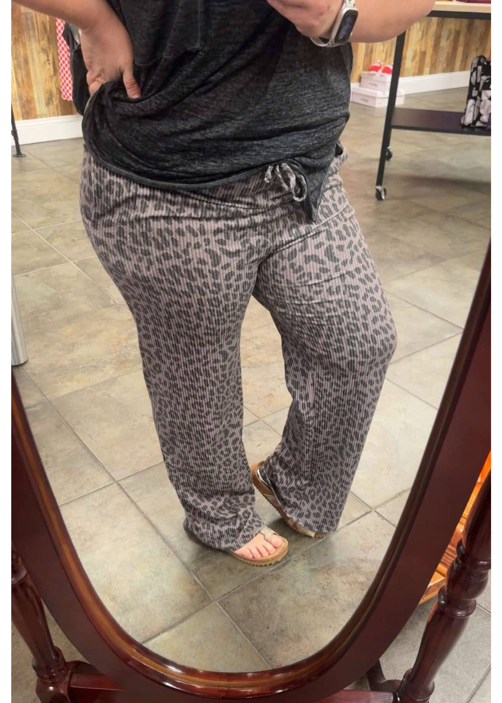 Coco Leopard Ribbed Pants