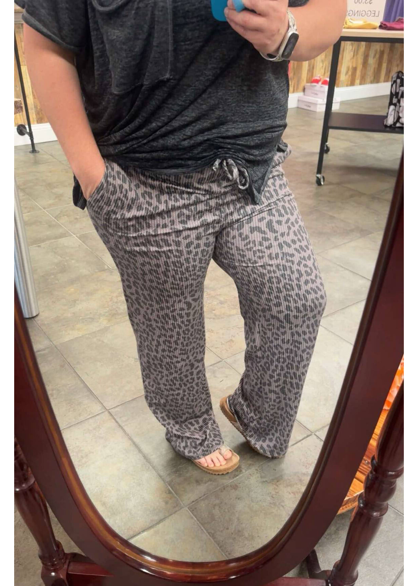Coco Leopard Ribbed Pants