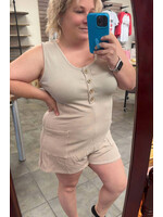 Hemish Sand Ribbed Romper