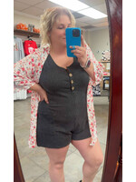 Hemish Charcoal Ribbed Romper