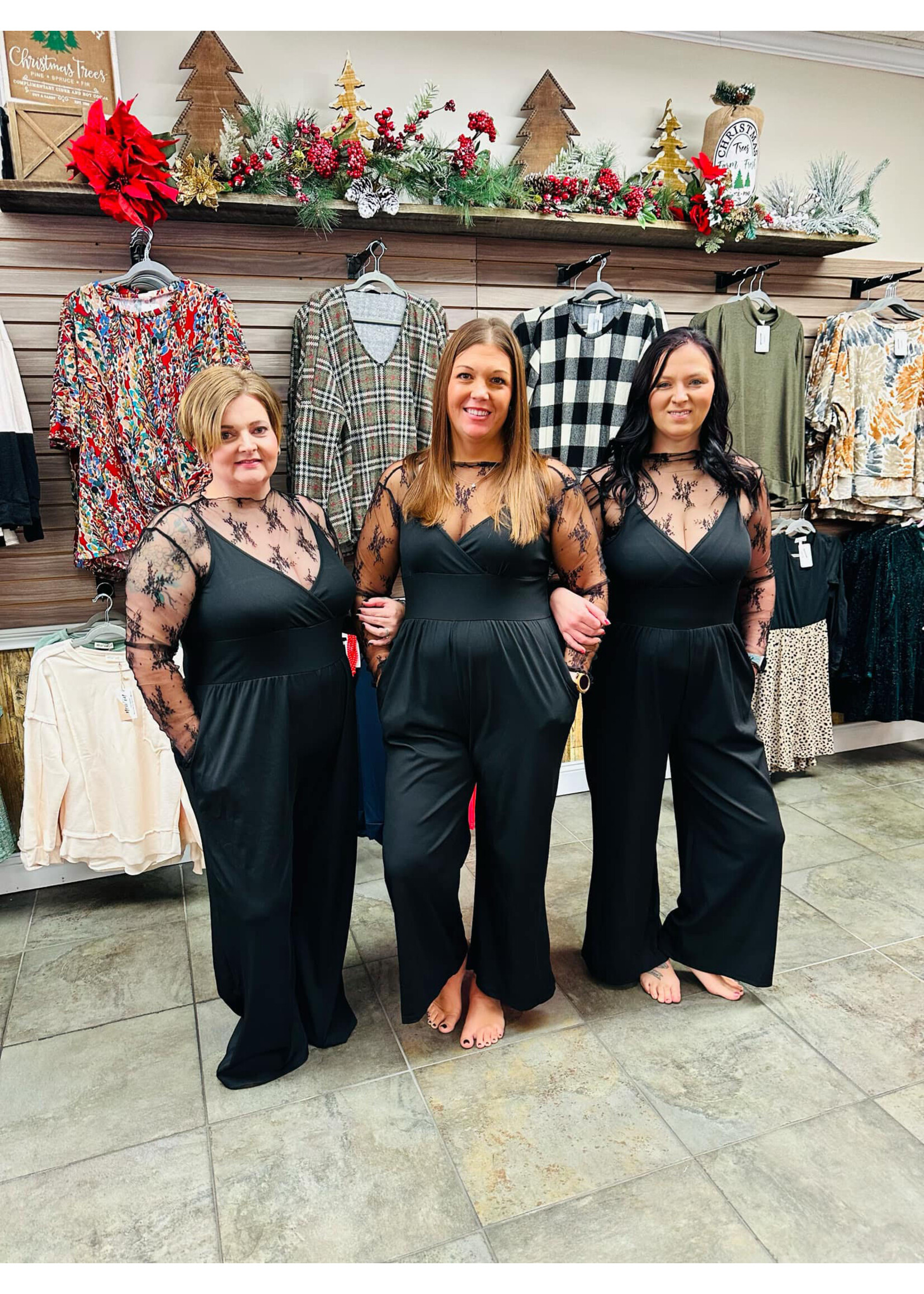 Black 2 Piece Lace Top Romper
