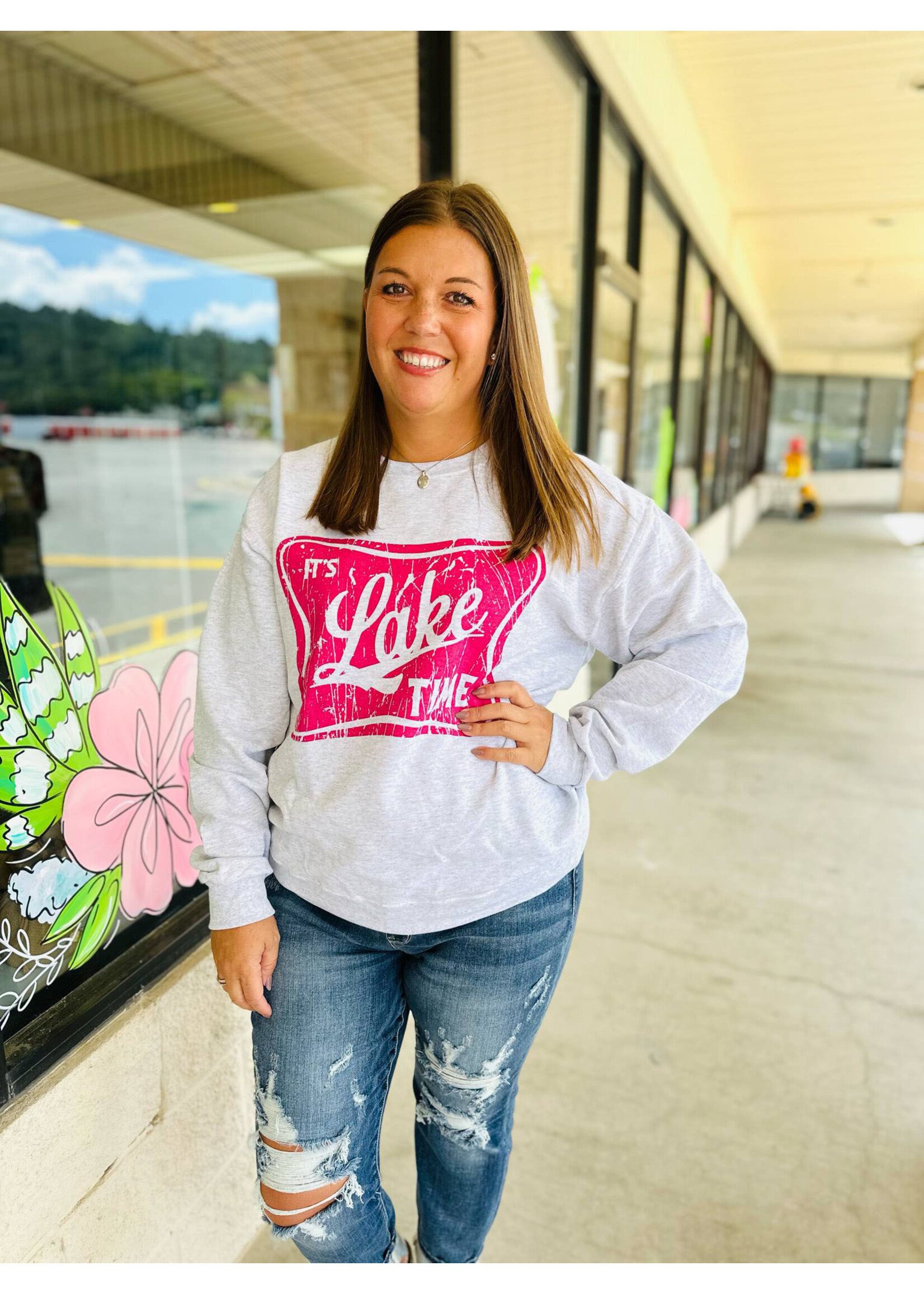 Pink Lake Time Sweatshirt