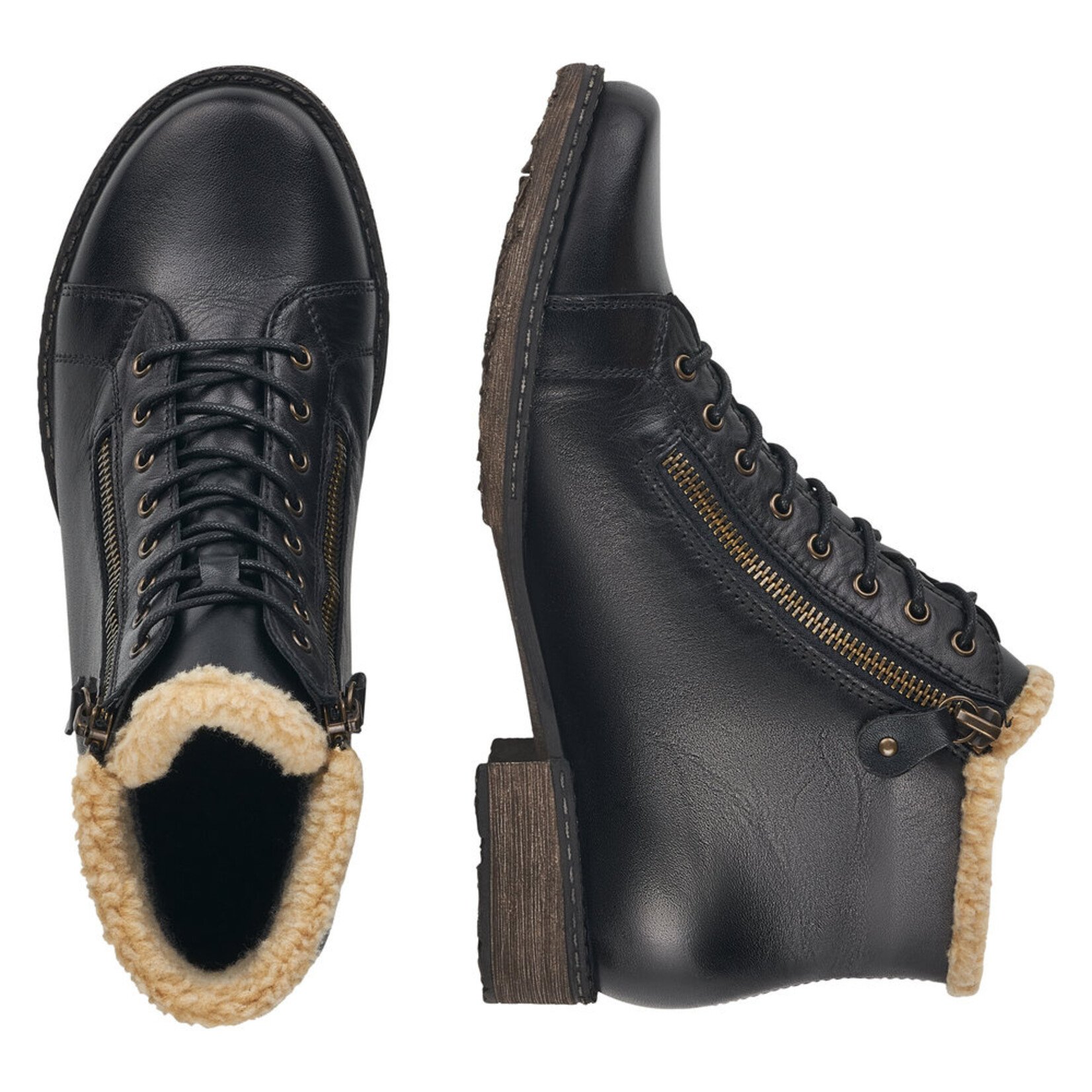Remonte REMONTE D4372-01 Lace Bootie (Fur Trim)
