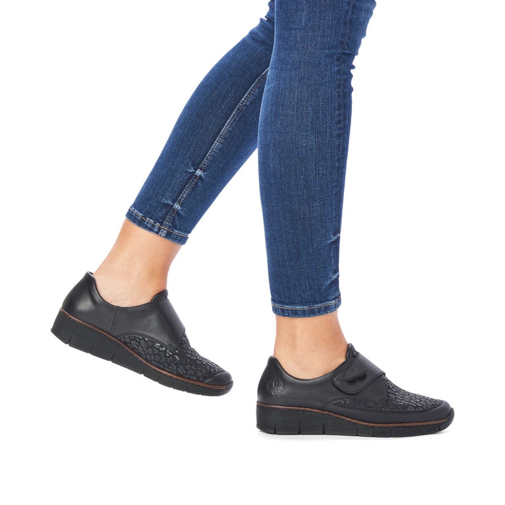 Rieker RIEKER 537C0-00 Wedge Slip-On (Velcro)