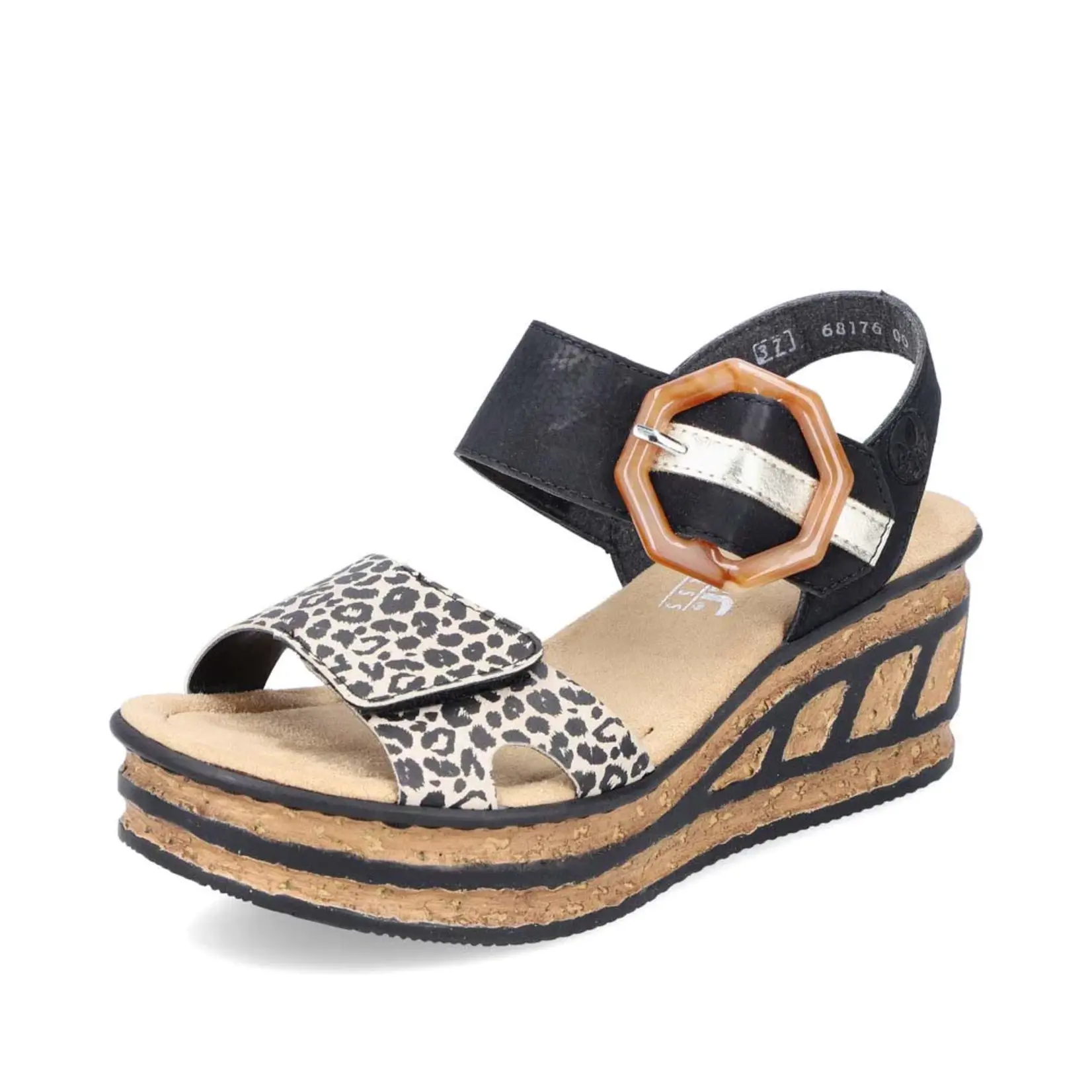 Rieker RIEKER 68176-00 Women's Chunk Wedge (Big Buckle)