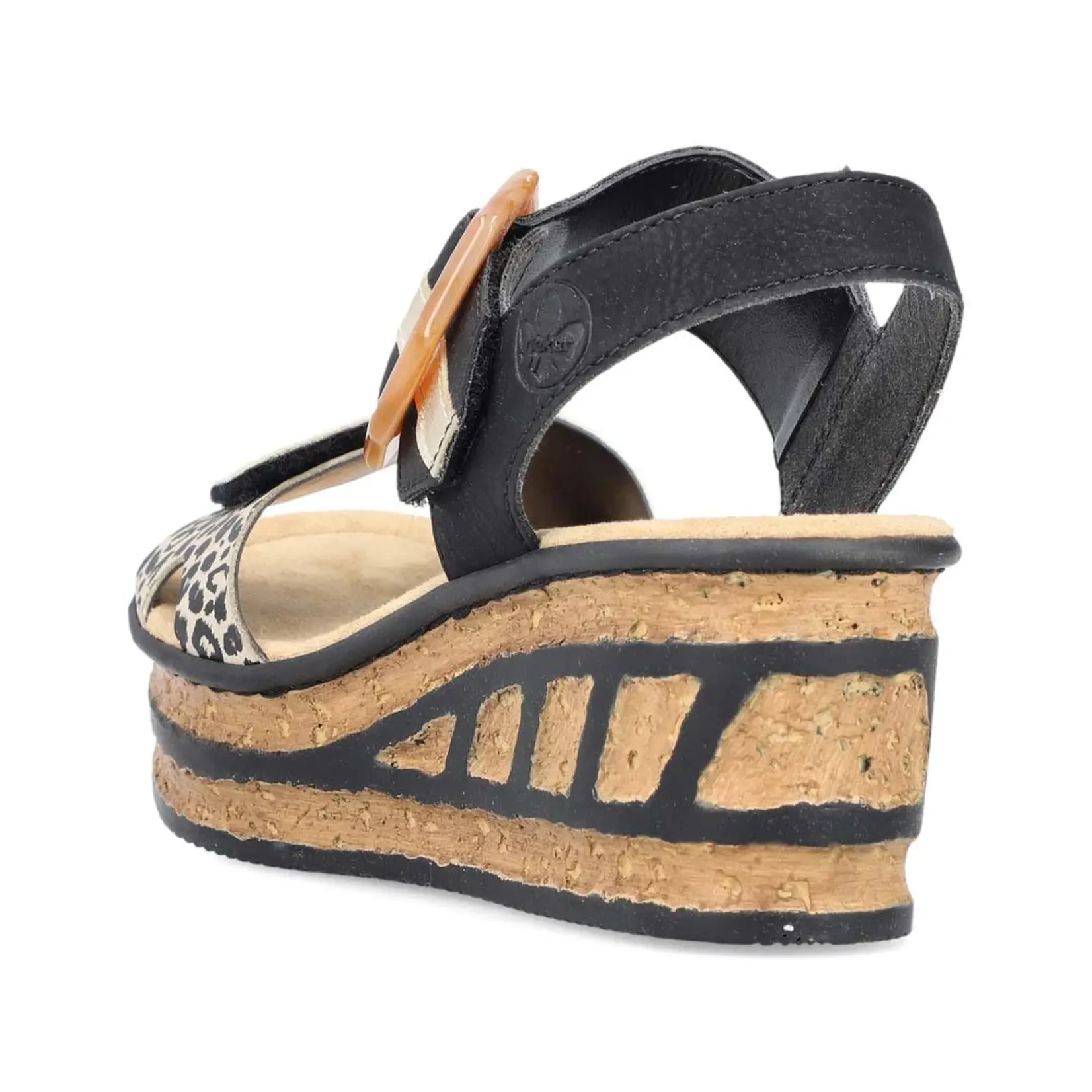 Rieker RIEKER 68176-00 Women's Chunk Wedge (Big Buckle)