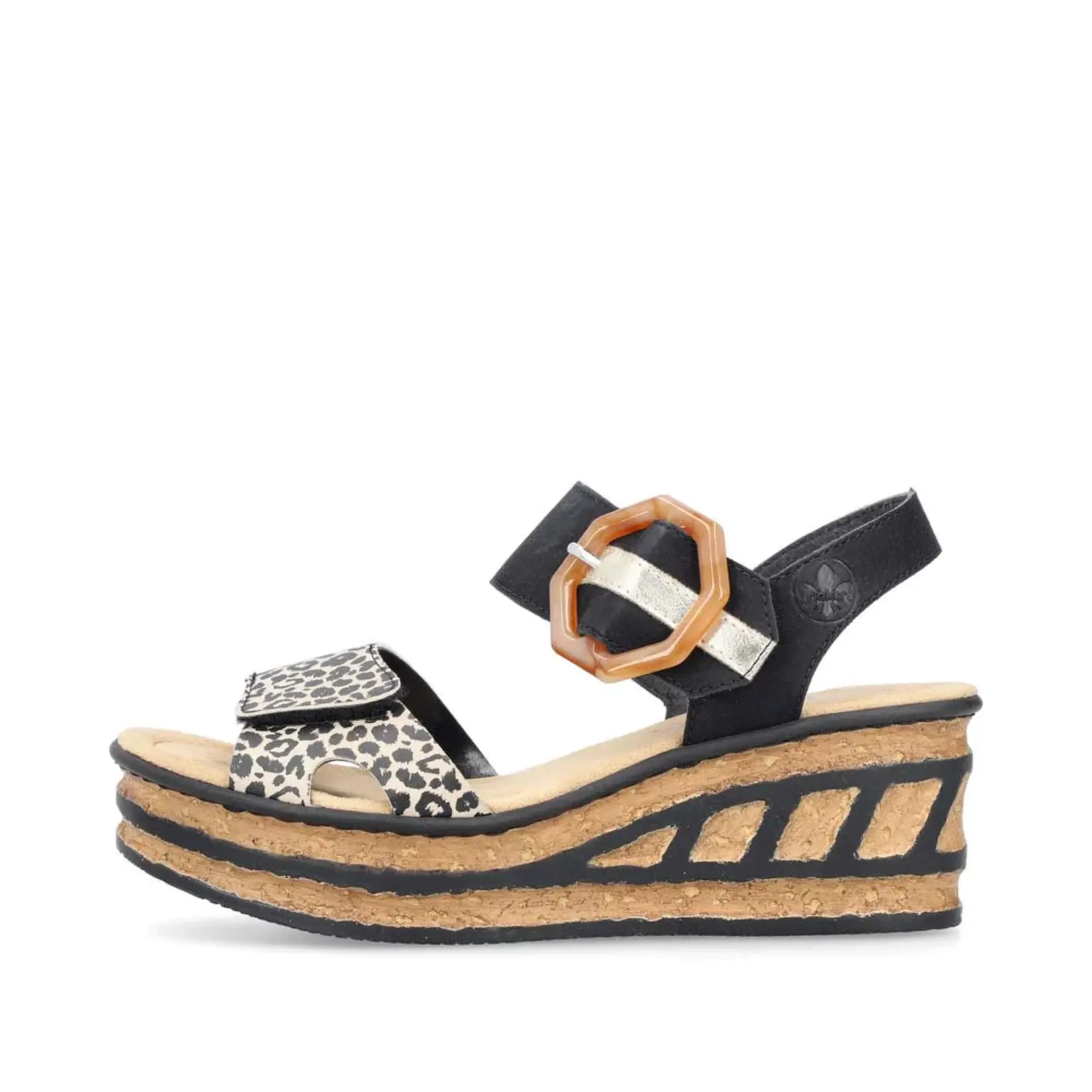 Rieker RIEKER 68176-00 Women's Chunk Wedge (Big Buckle)