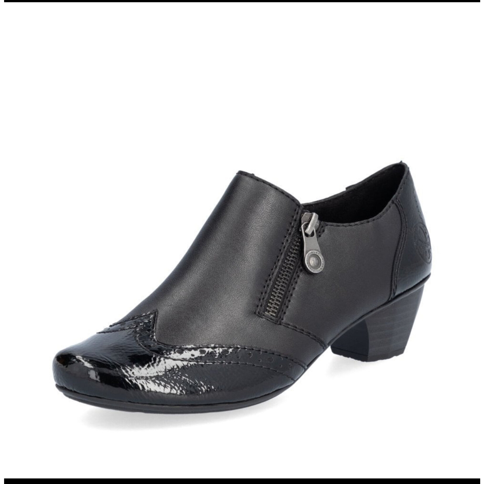 Rieker RIEKER 41757-00 Mid-Heel Zip Slip-On