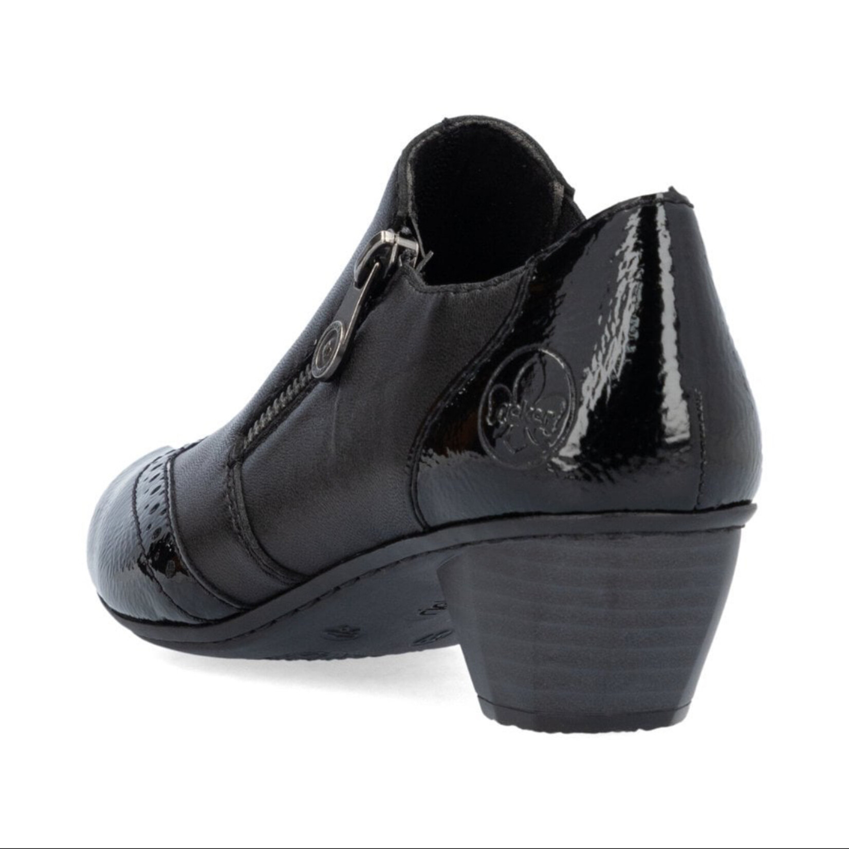 Rieker RIEKER 41757-00 Mid-Heel Zip Slip-On