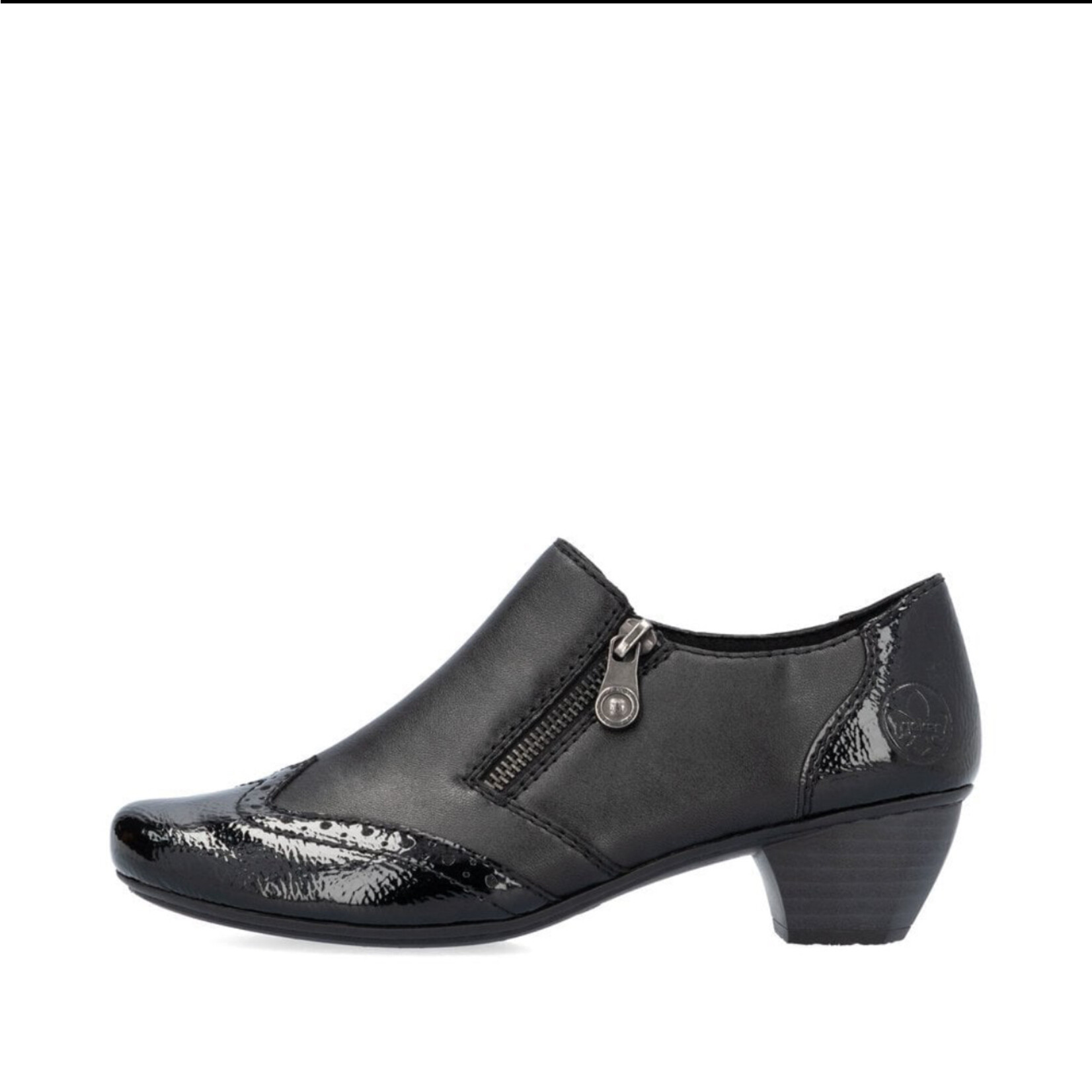 Rieker RIEKER 41757-00 Mid-Heel Zip Slip-On