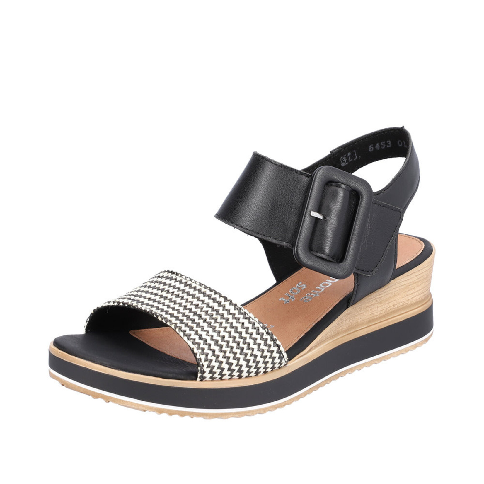 Remonte REMONTE D6453-01 Wedge Sandal (Big Buckle)