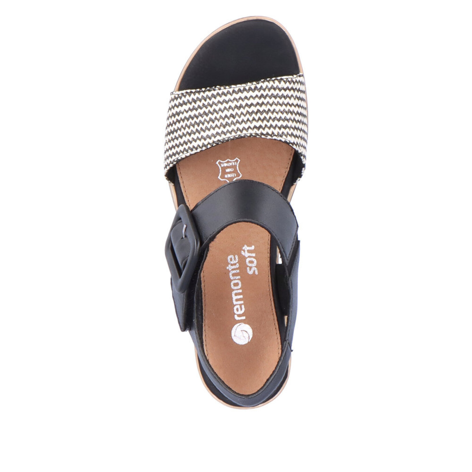 Remonte REMONTE D6453-01 Wedge Sandal (Big Buckle)