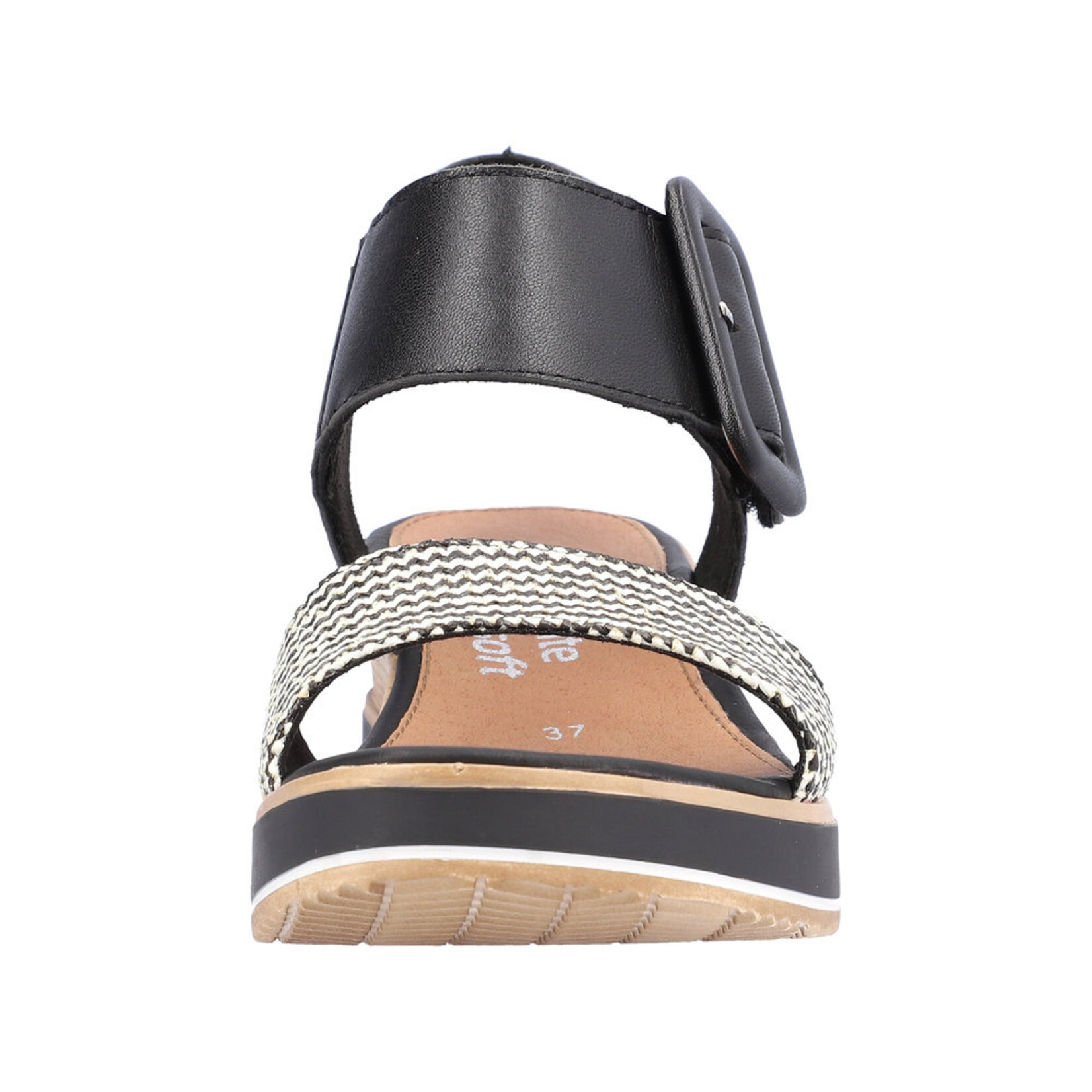Remonte REMONTE D6453-01 Wedge Sandal (Big Buckle)