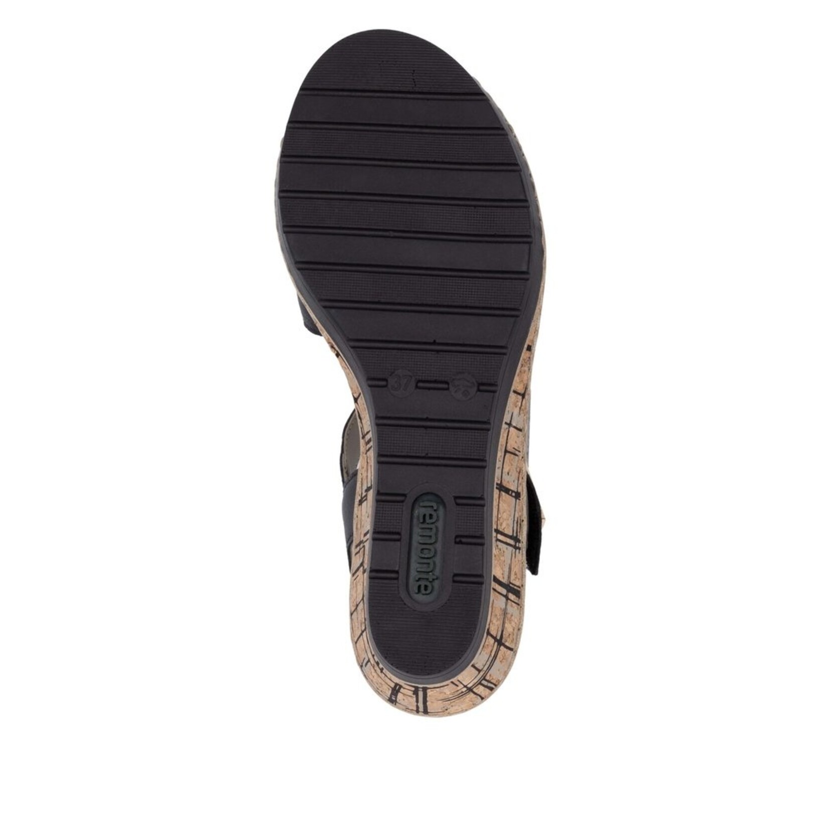Remonte REMONTE R6266-00 Women's Wedge Sandal (Velcro)