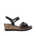 Remonte REMONTE R6266-00 Wedge Sandal (Velcro)