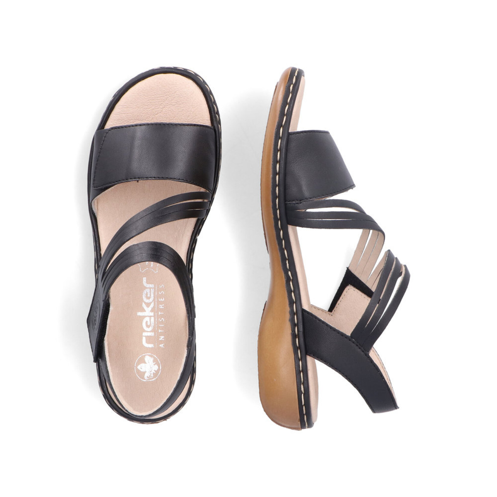 Rieker RIEKER 65964-00 Velcro Sandal (Thick Band)