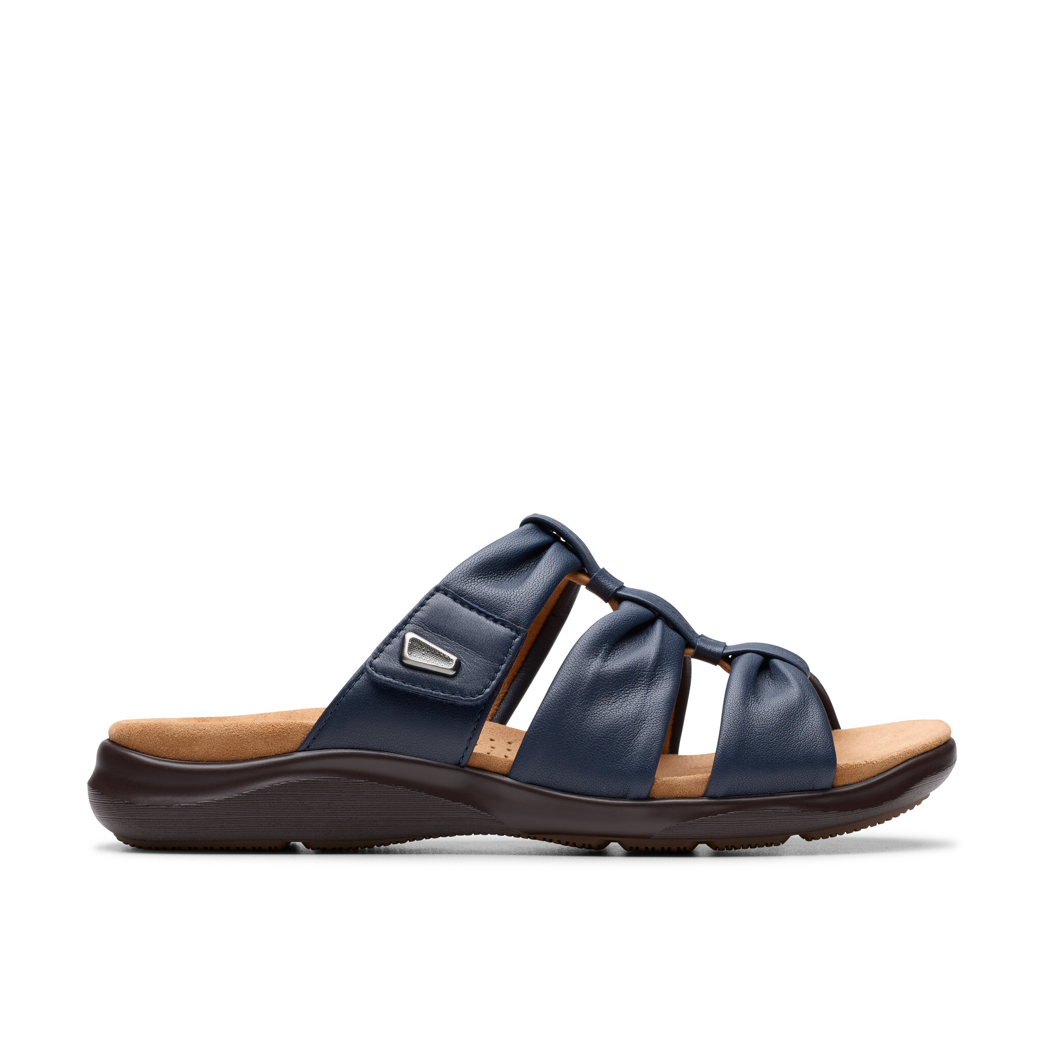Clarks Modo Kitly - Sandali Donna In Pelle Nera, Taglia 38.5 EU, Con Tacco, Chiusura A Gancio, Tecnologia Cushion Plus