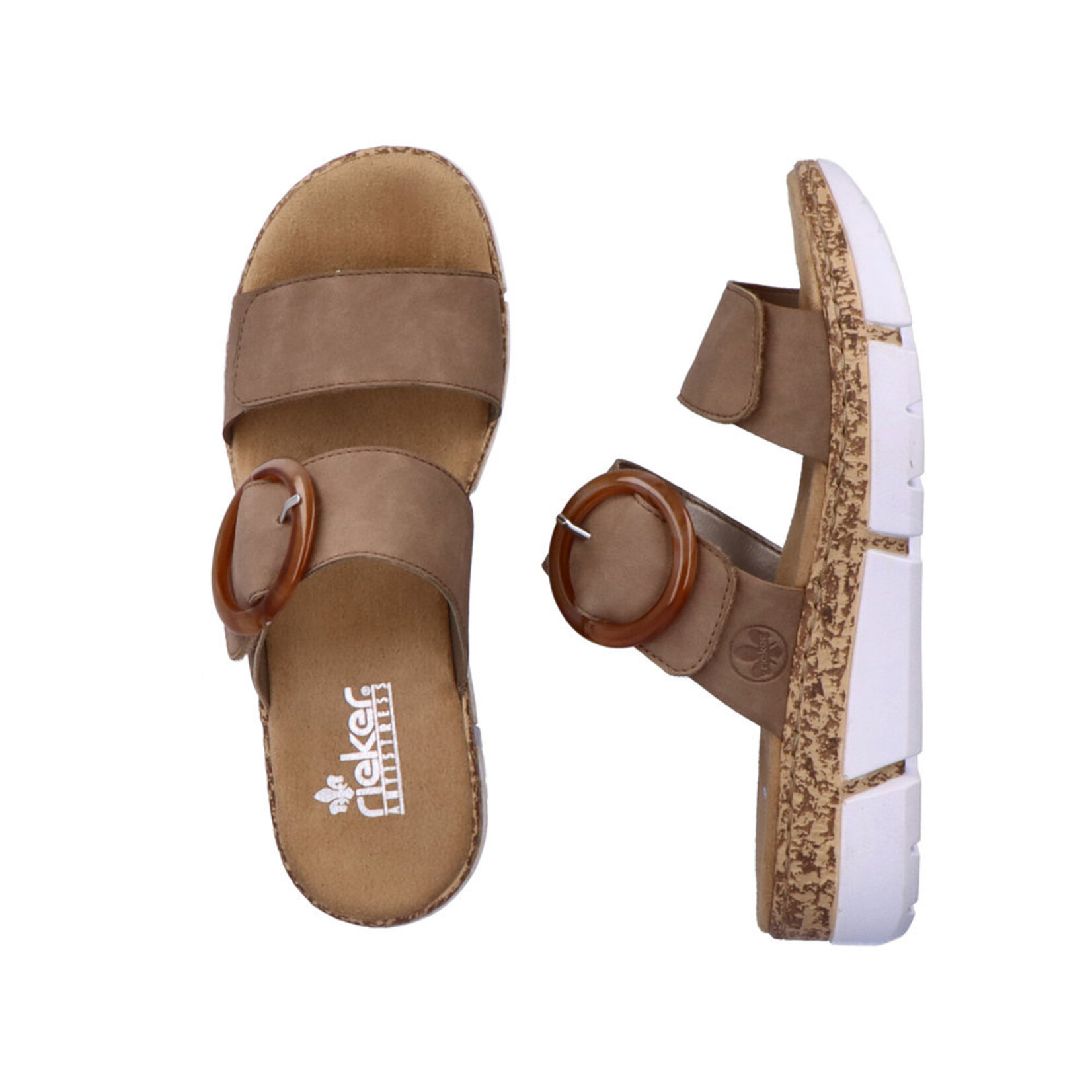 Rieker RIEKER V2392-62 Women's Velcro Slide (Big Buckle)