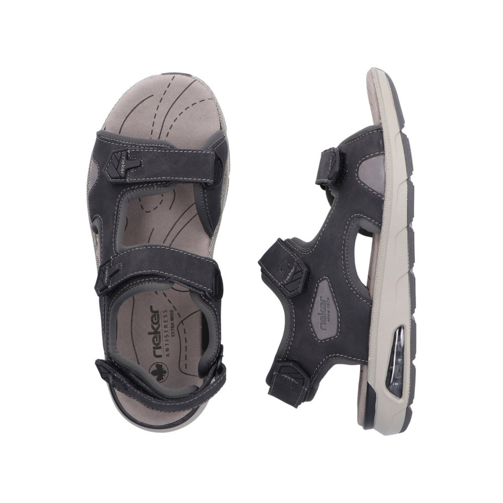Rieker RIEKER 29151-00 Men's Velcro Back-Strap Sandal