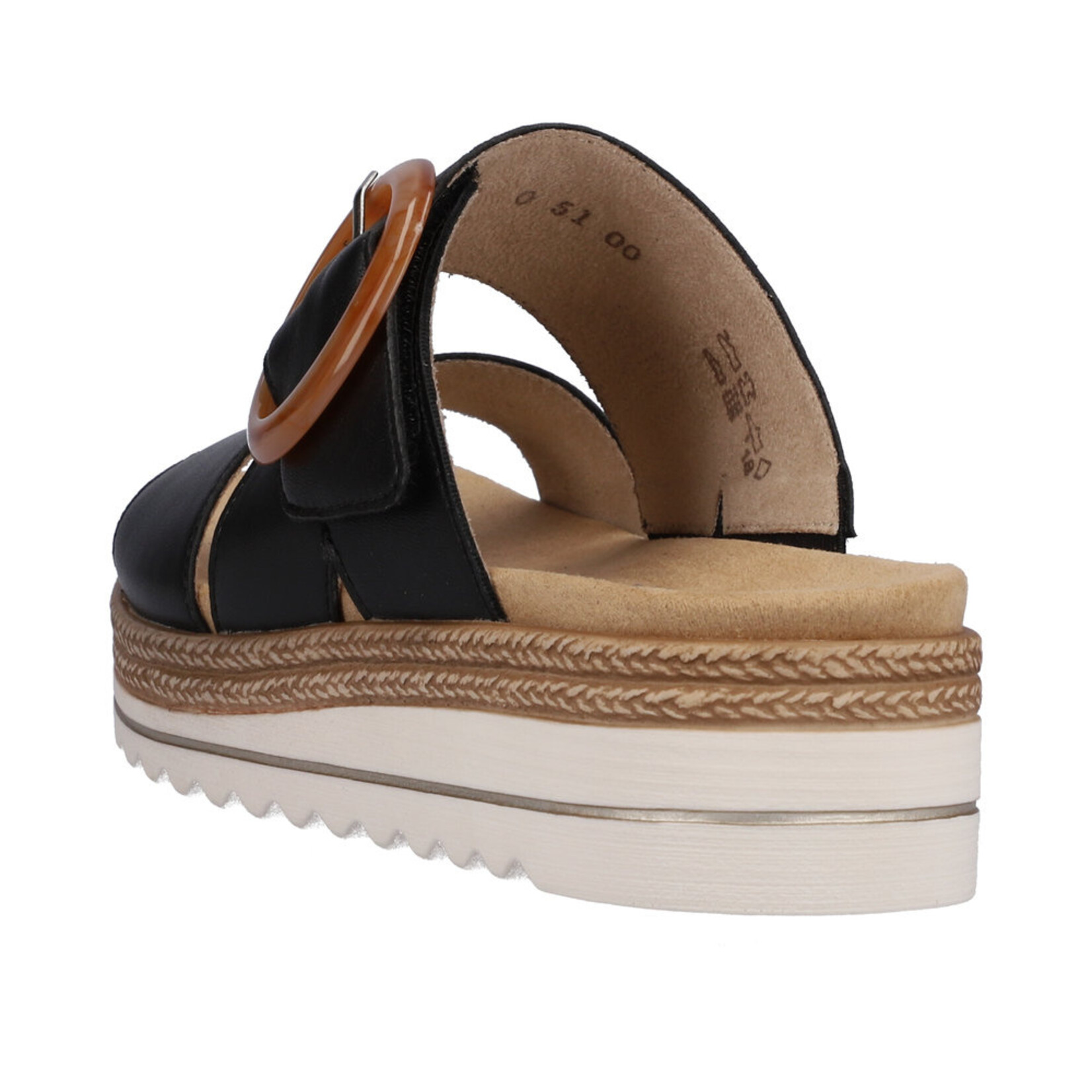 Remonte REMONTE D0Q51-00 Women's Chunk Sole Slide (Big Buckle)