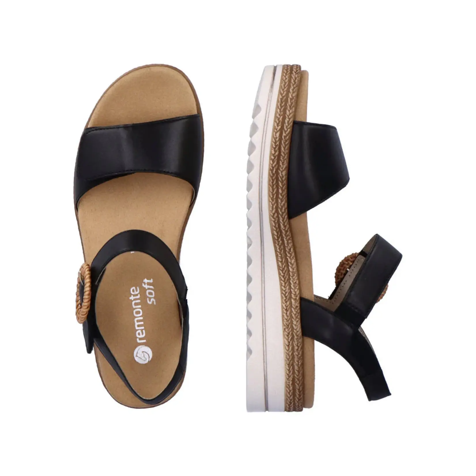 Remonte REMONTE D0Q52-00 Chunk Sole Sandal (Big Buckle)