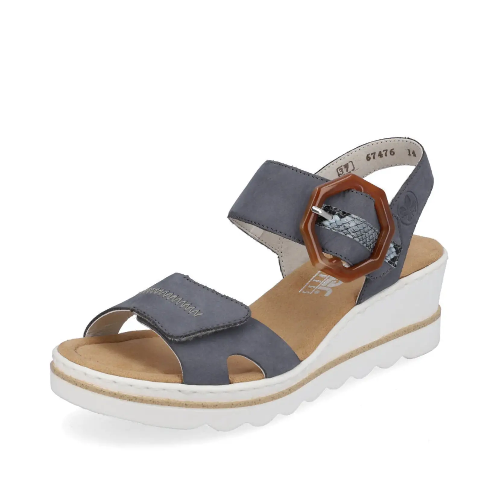 Rieker RIEKER 67476-14 Wedge Sandal (Big Buckle)