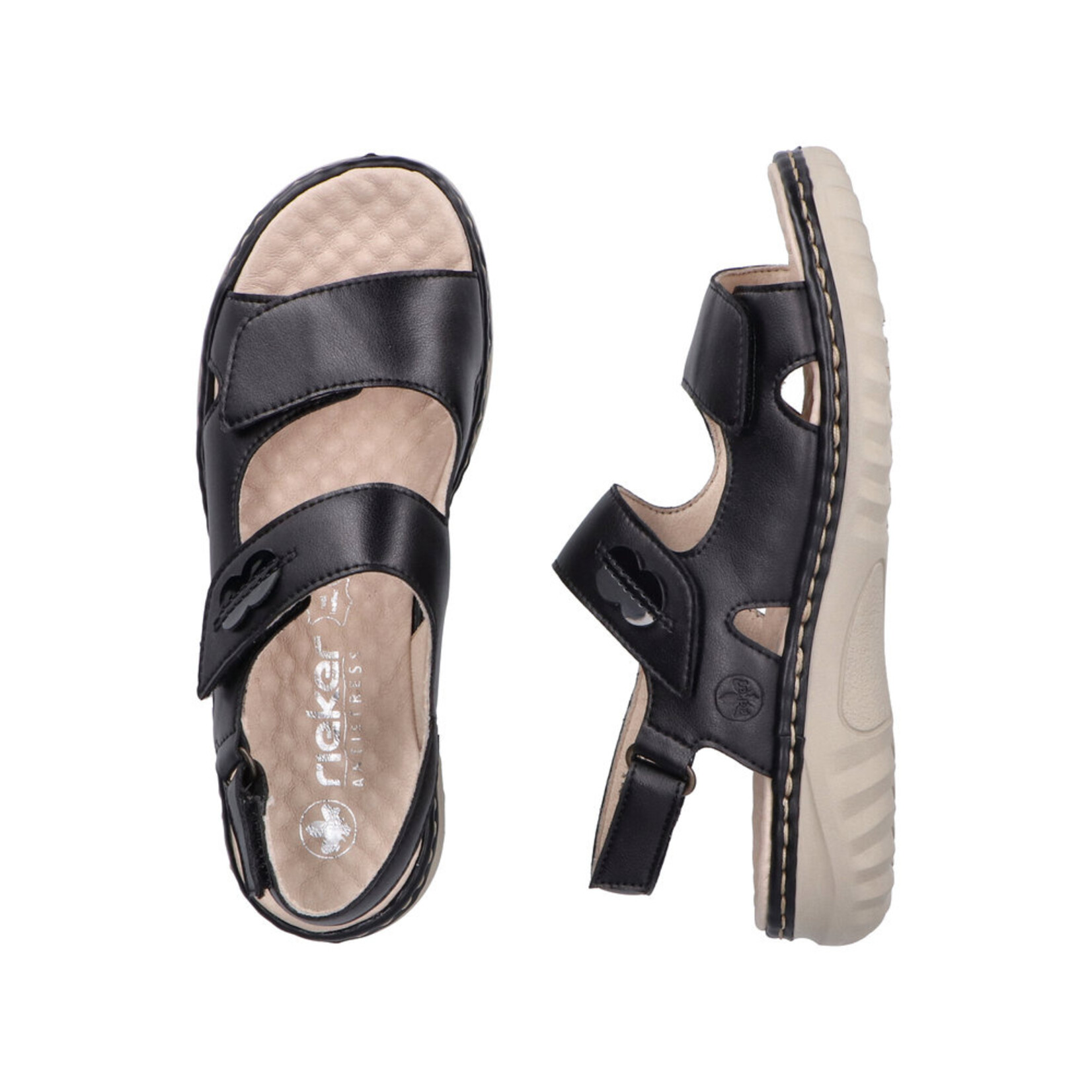 Rieker RIEKER 60462-00 Velcro Back-Strap Sandal