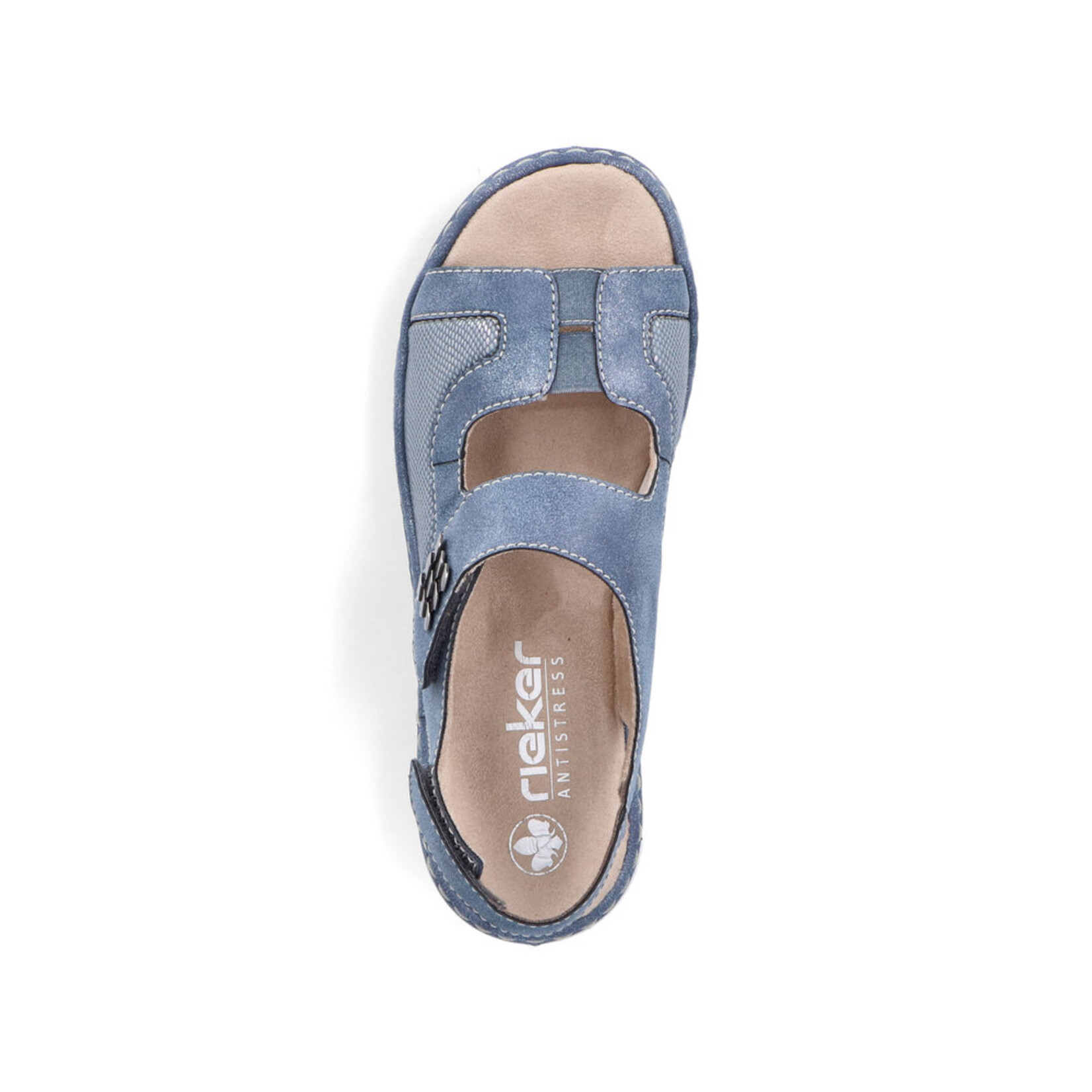 Rieker RIEKER V1389-12 Wedge Sandal Back-Strap Velcro