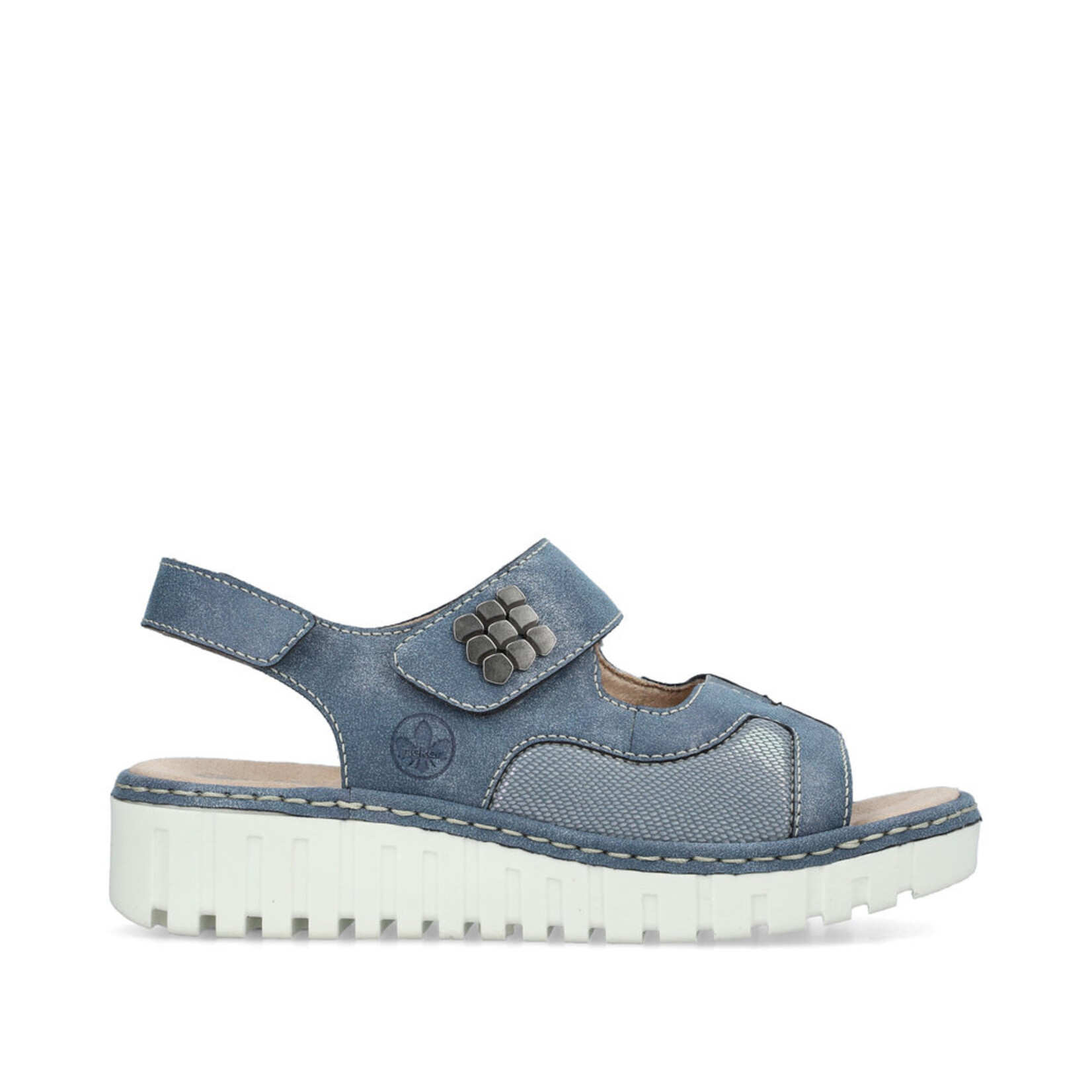Rieker RIEKER V1389-12 Wedge Sandal Back-Strap Velcro