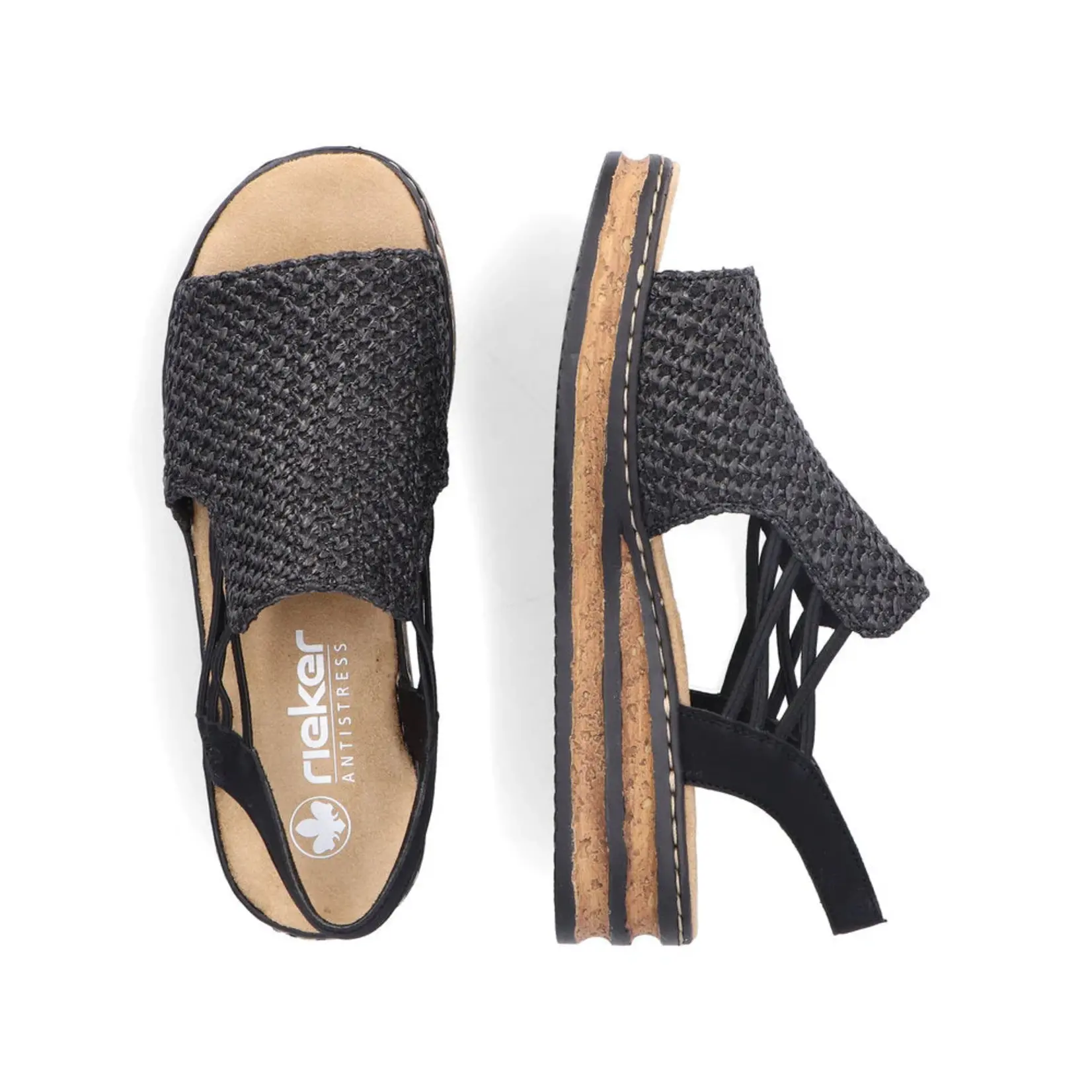 Rieker RIEKER 62941-00 Women's Wrapped Sandal (Woven)