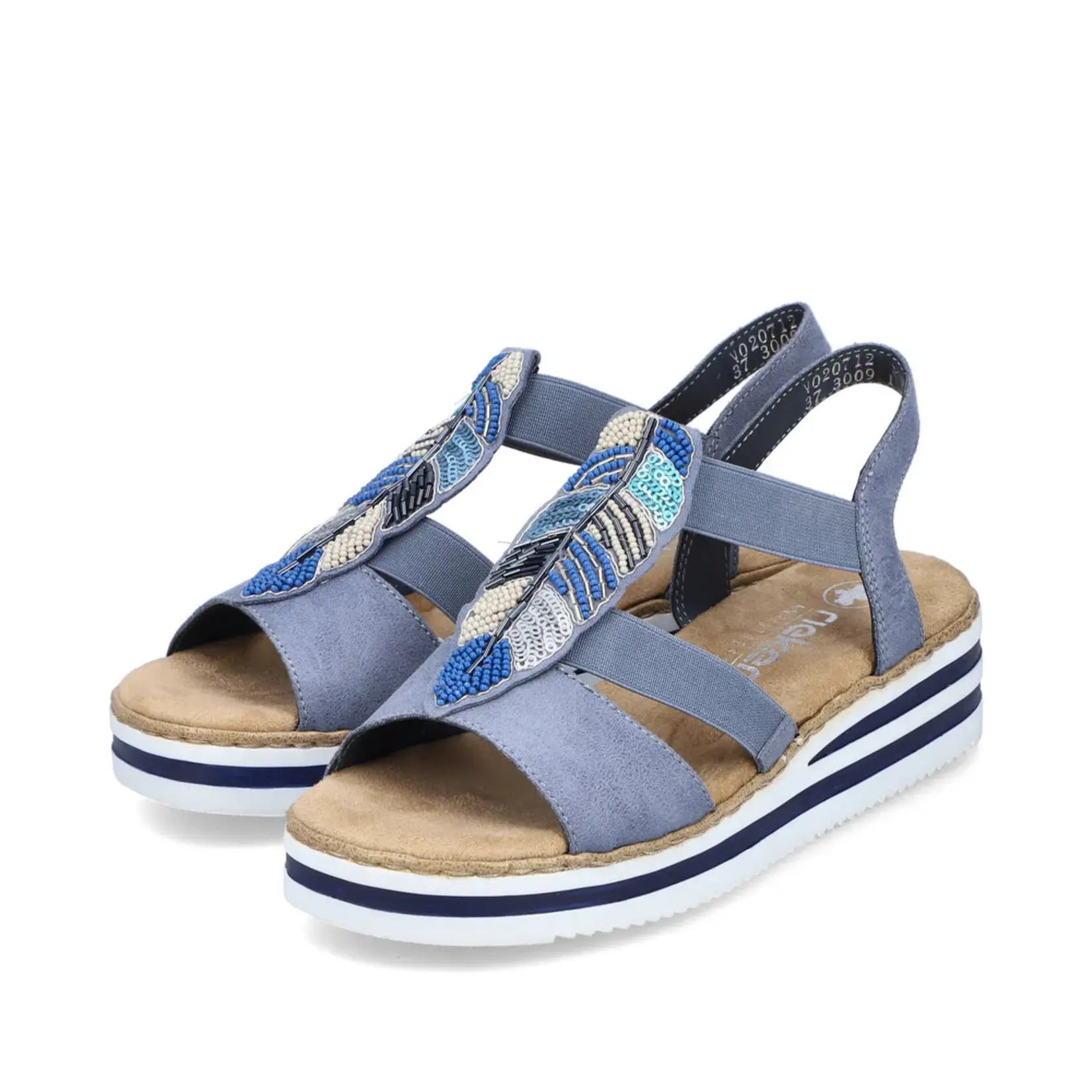 Rieker RIEKER V0207-12 Women's Sandal (Beaded Leaves)