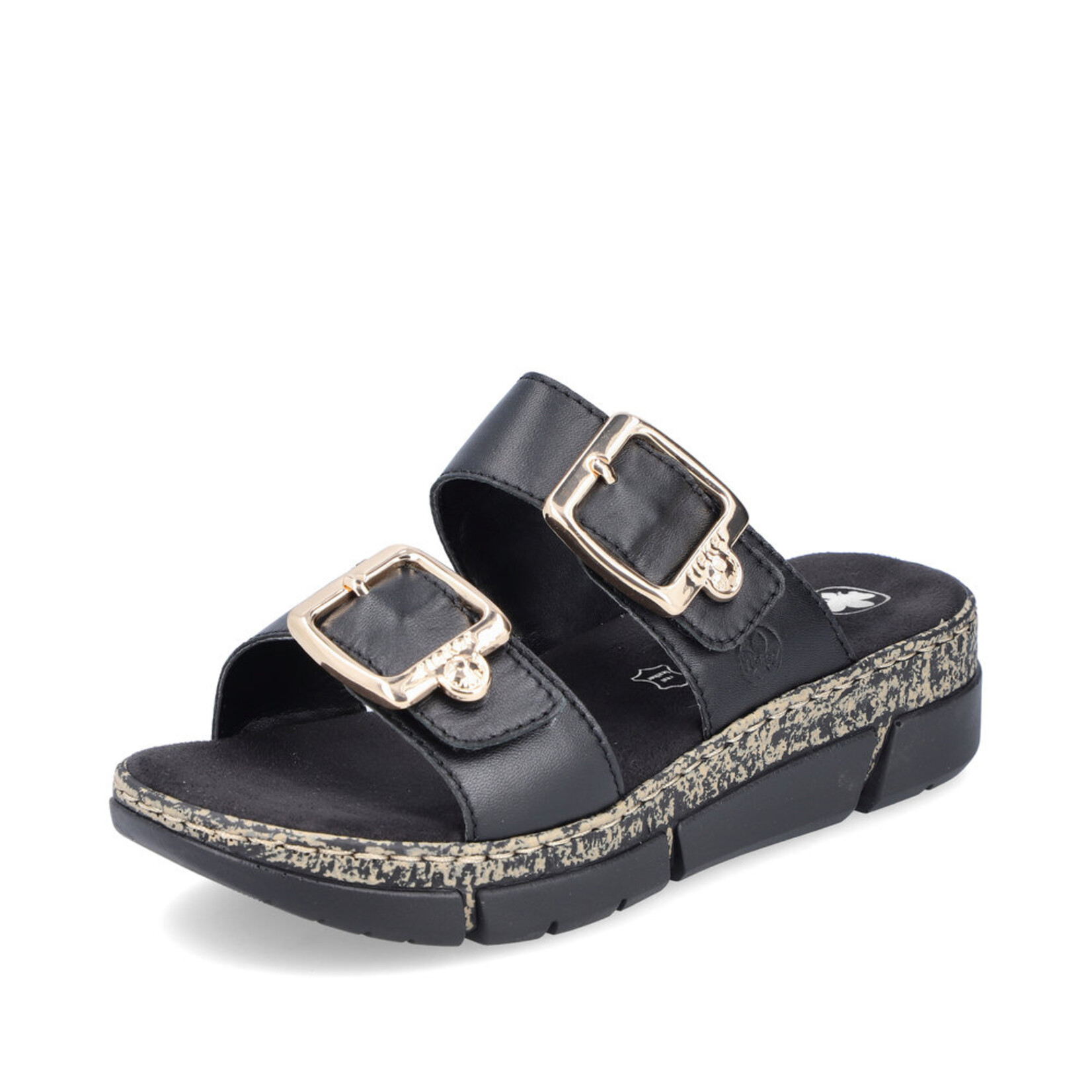 Rieker RIEKER V2372-00 Women's Velcro Slide (Big Buckle)